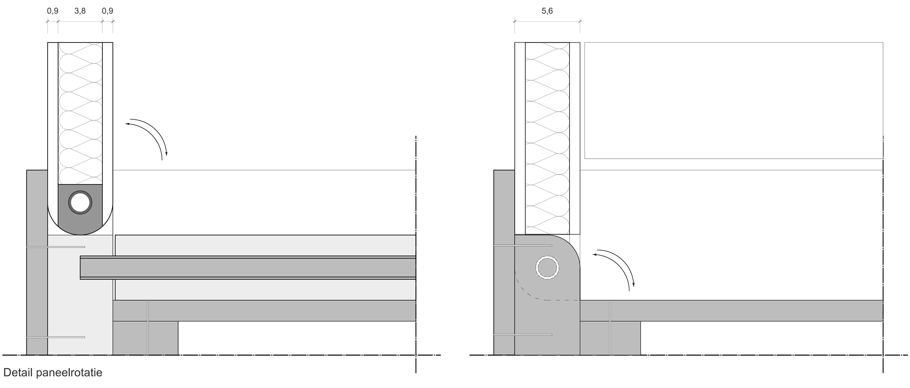 Detail drawing of the systems of the panels