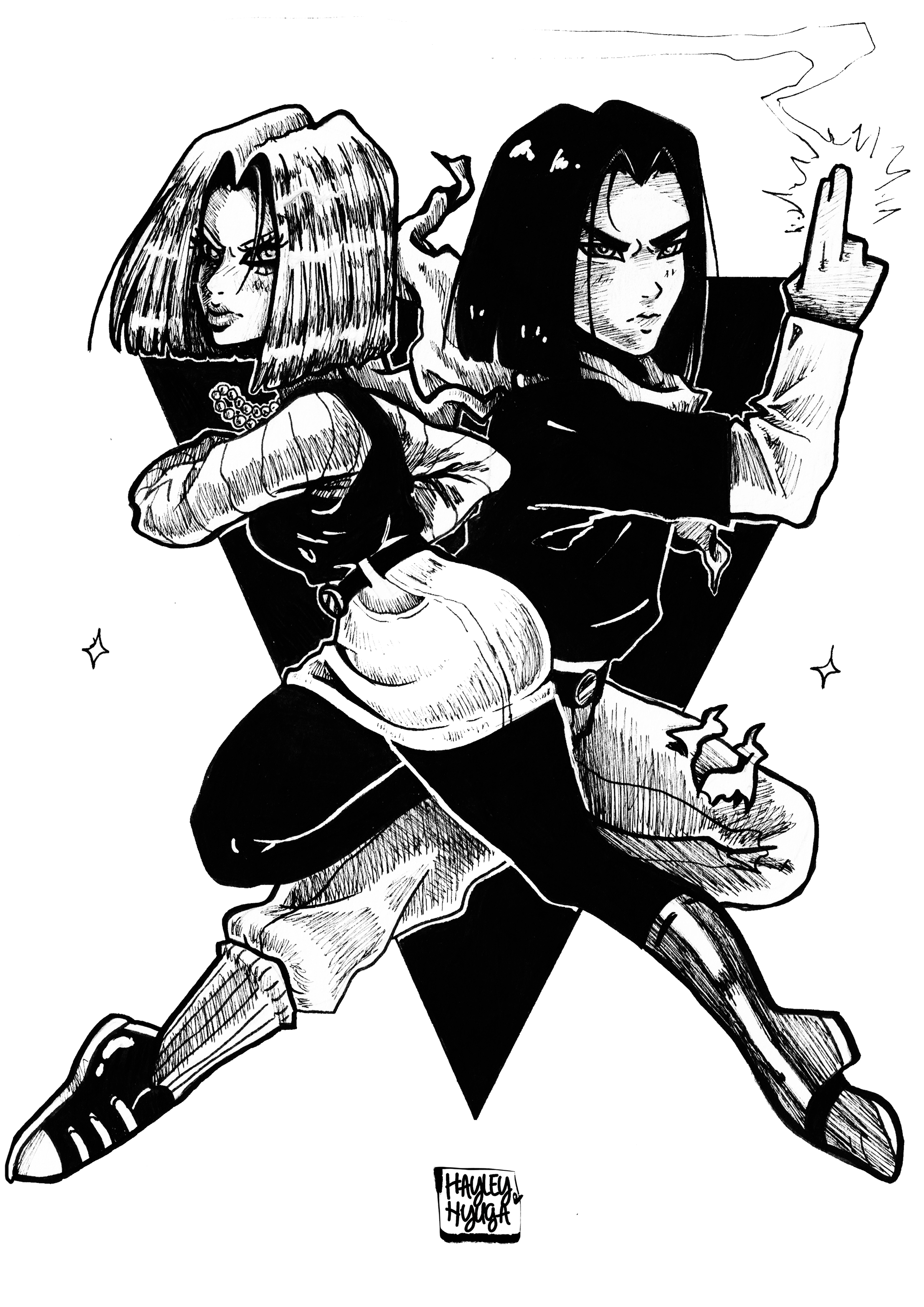 Android 17 & Android 18 fanart (I do not claim to own this character)