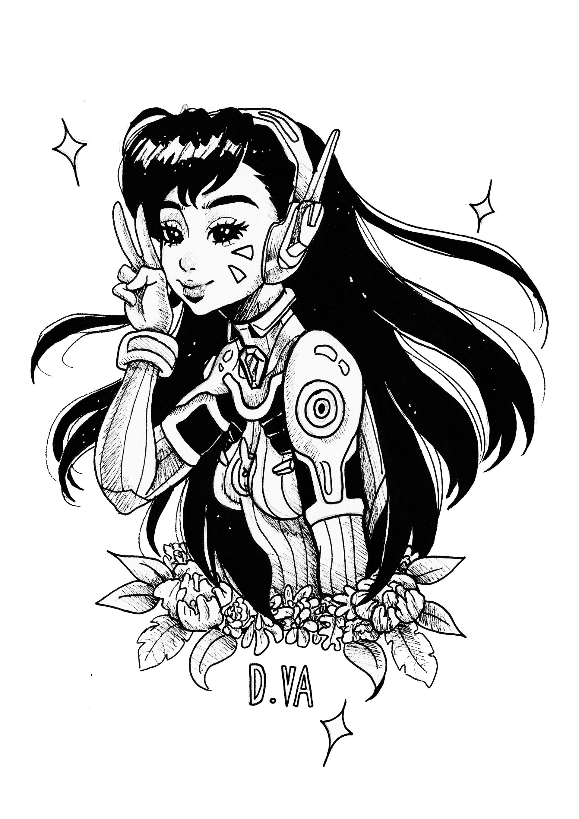DVA ink fanart (I do not claim to own this character)