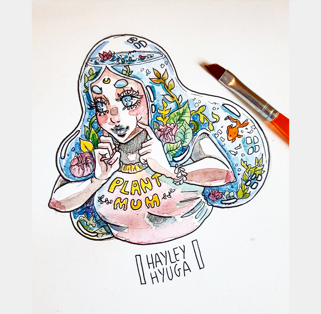 Plant mum water color - Hayley Hyuga 