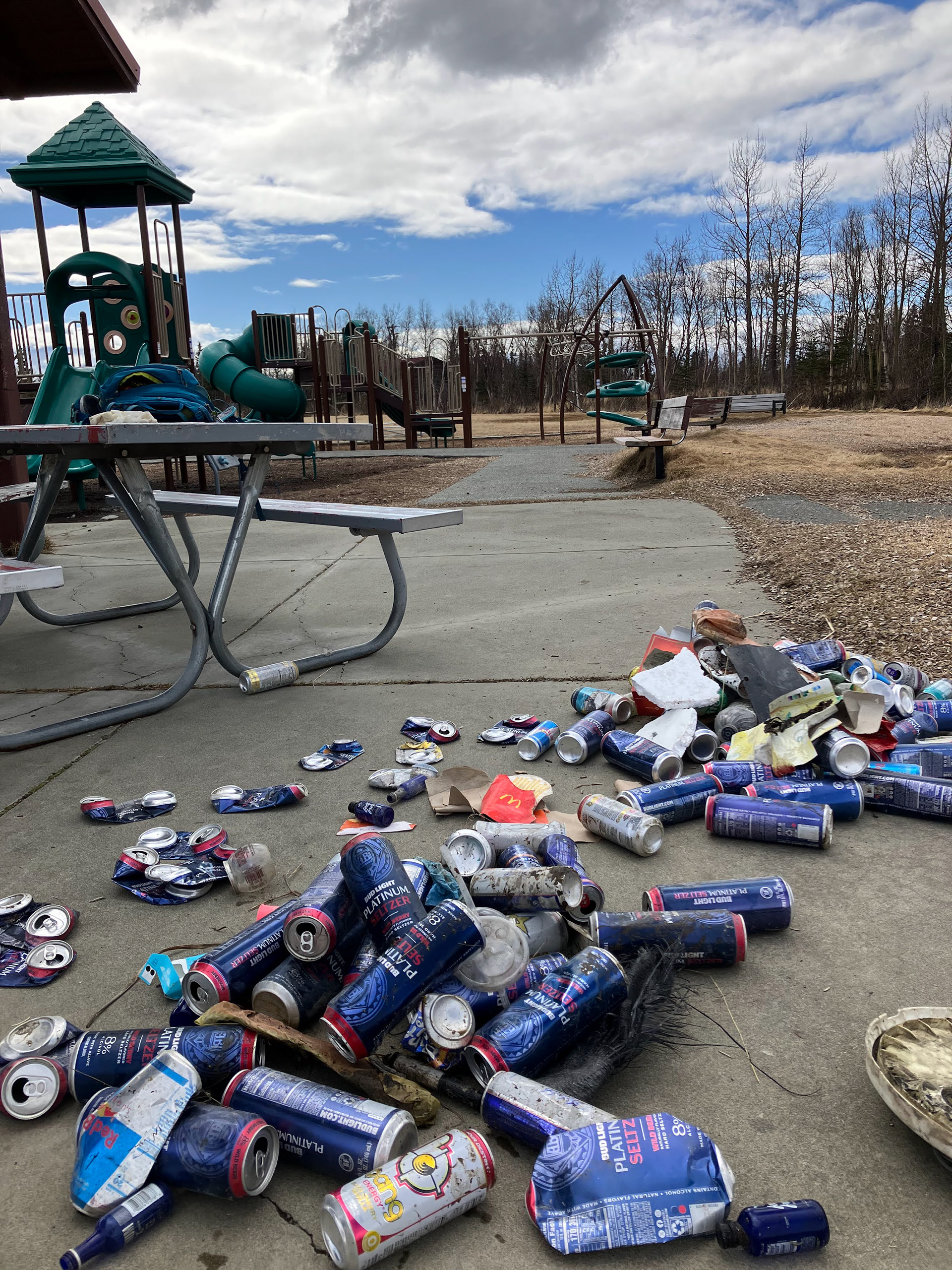 Litter collected along Clarks Road.