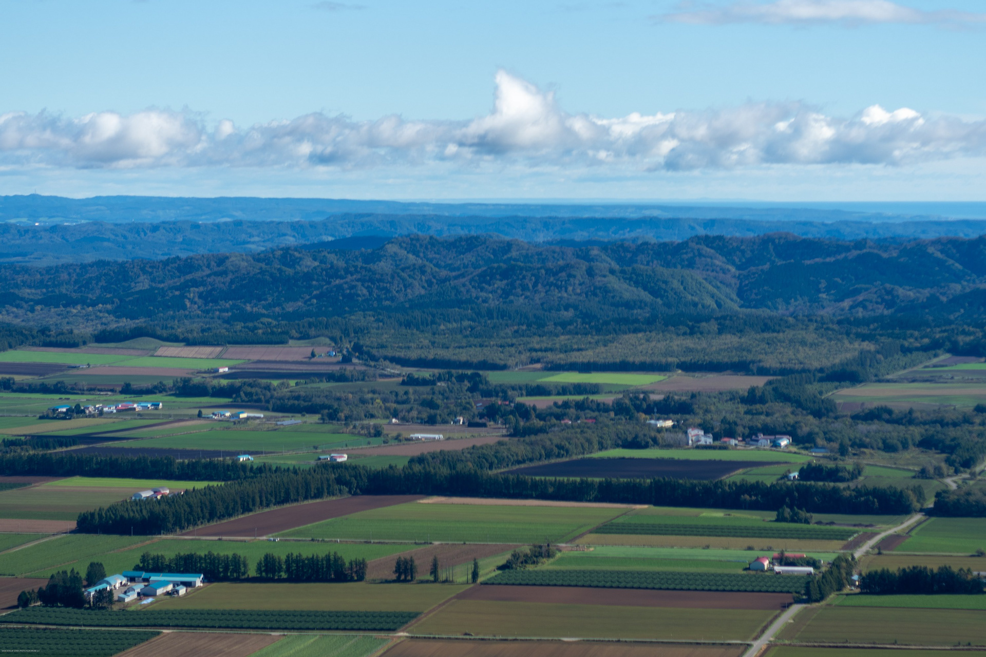 Hokkaido farmland patchwork, Japan