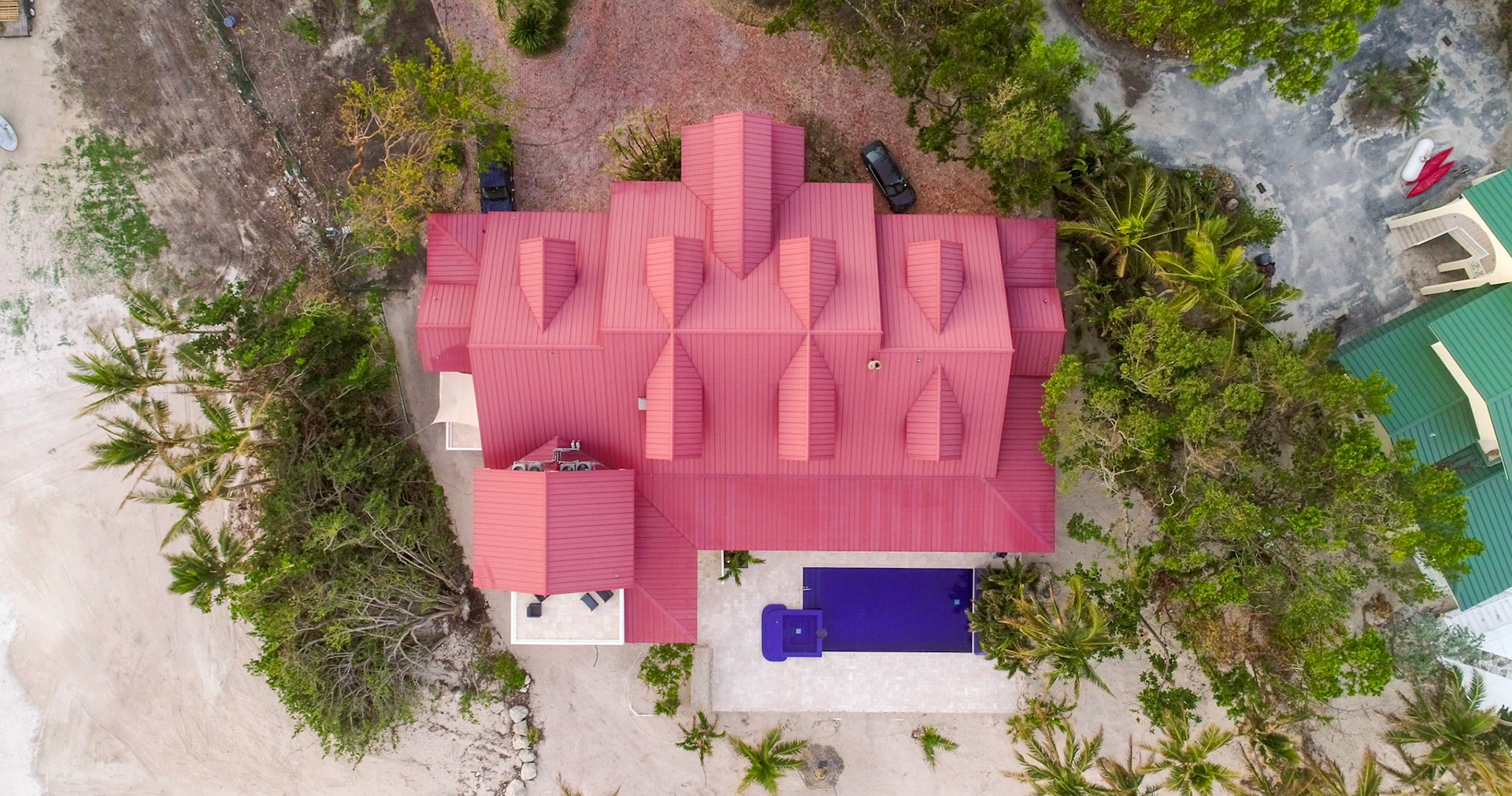 Pink Roof Drone Photography