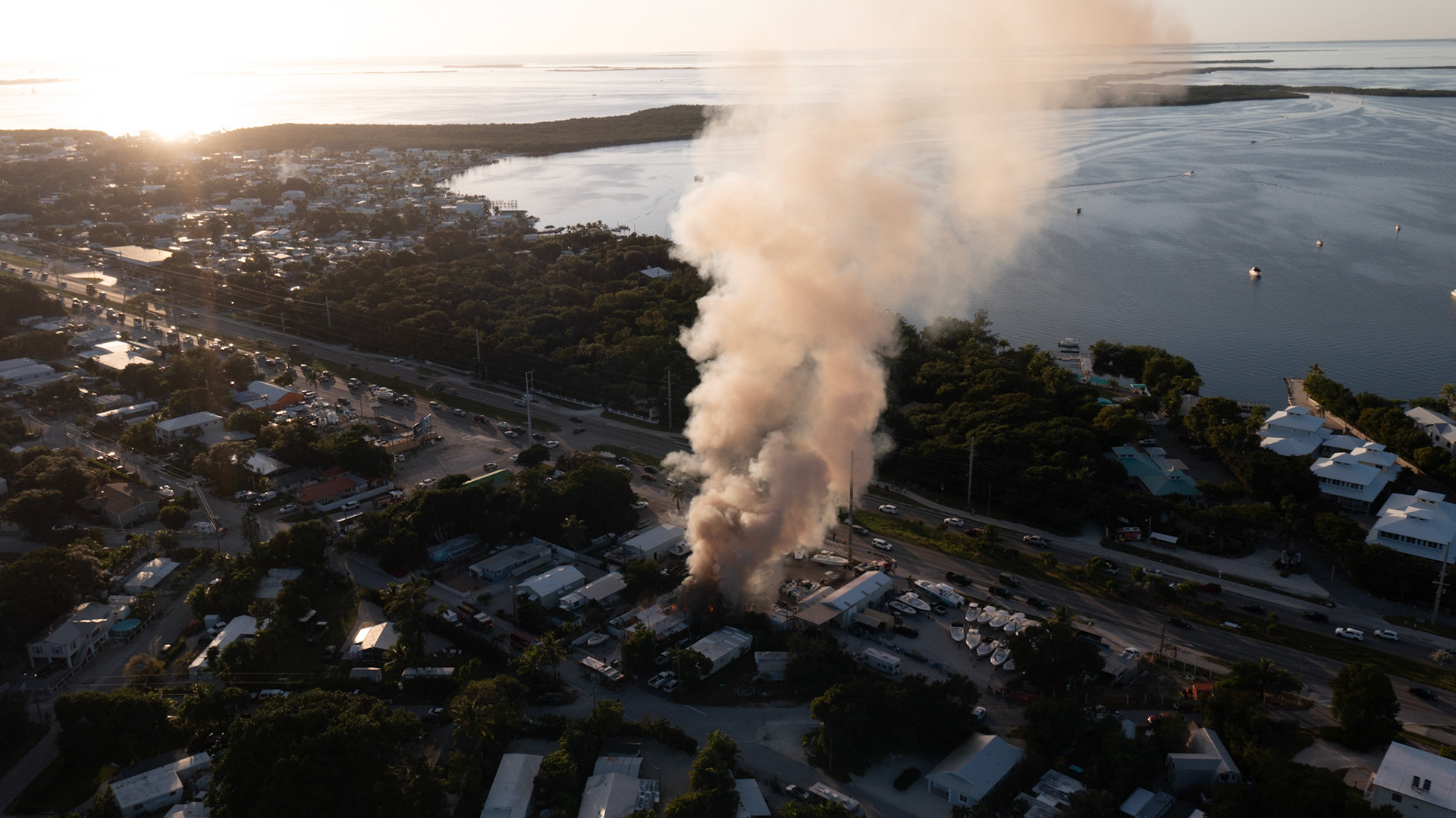 Fire Behind The Yellow Bait House, Key Largo