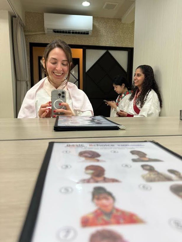 After picking your kimono, we got our hair done!