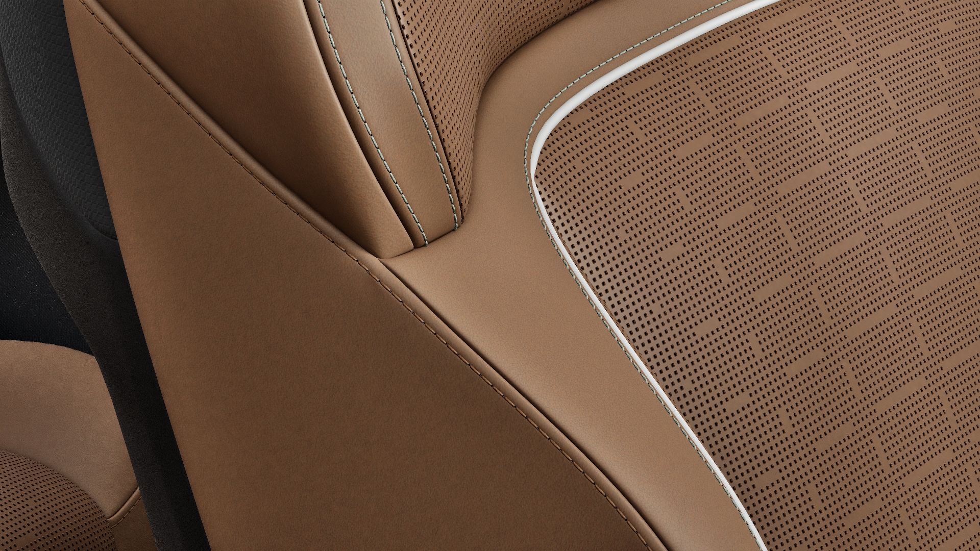 Unique Perforated Leather and Contrast Accents