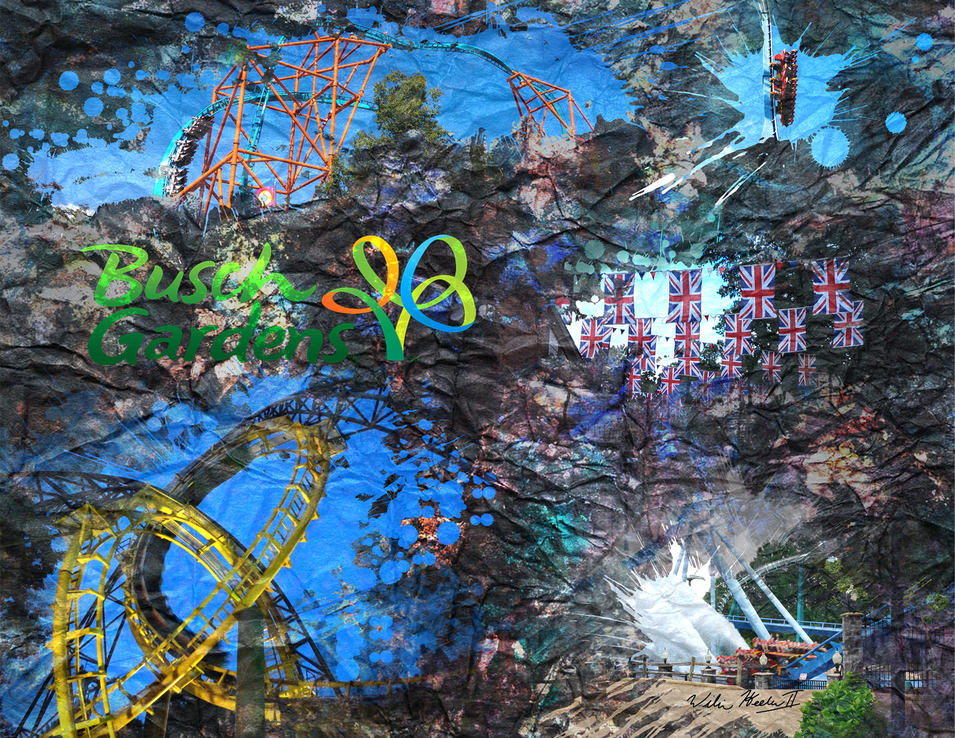 Painting form Jeremy Siedt is the background