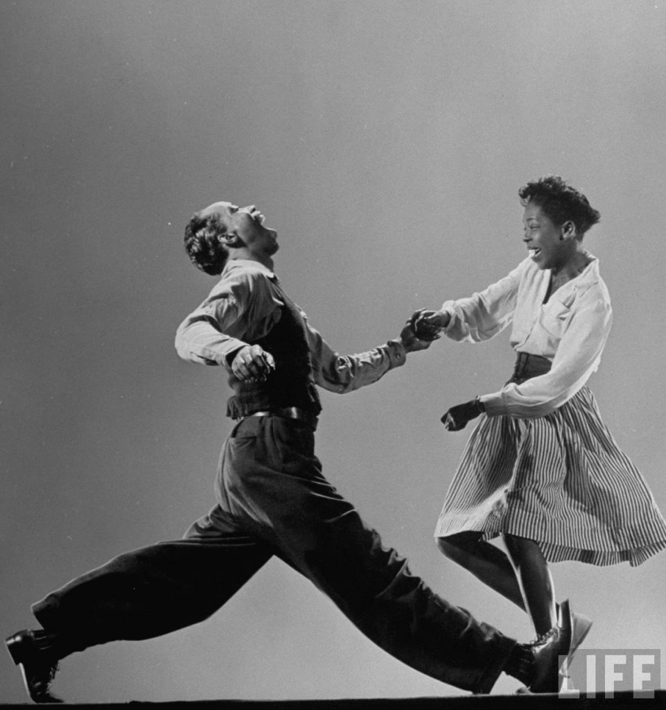 Famous swing dancer, Leon James, shows his moves.