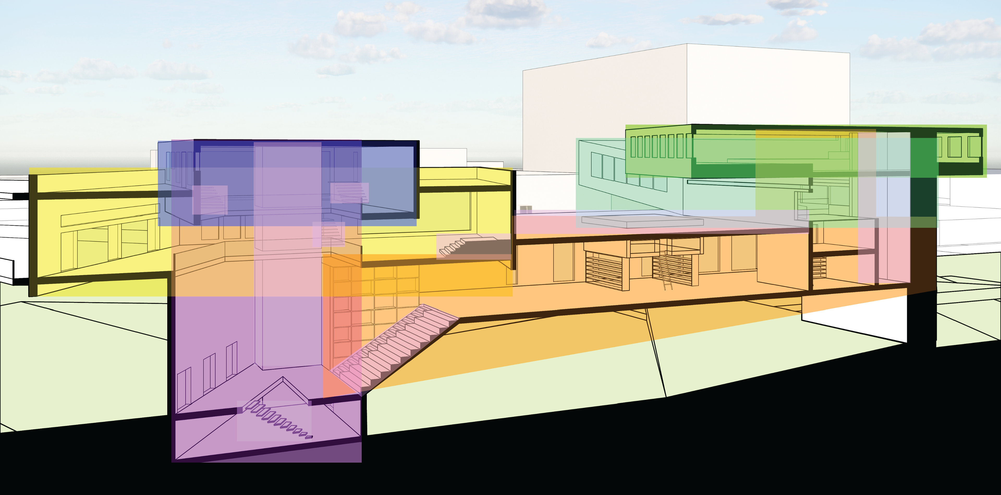 SECTION PERSPECTIVE FACING NORTH