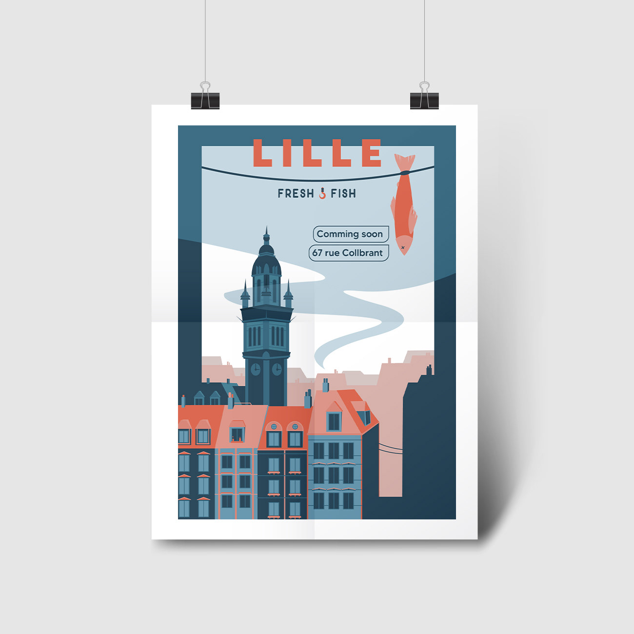 Affiche pour l'ouverture d'un restaurant à Lille.