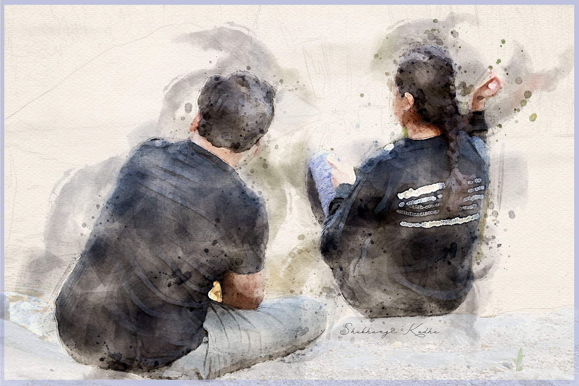 Photoshop Watercolor Effect - Couple in love