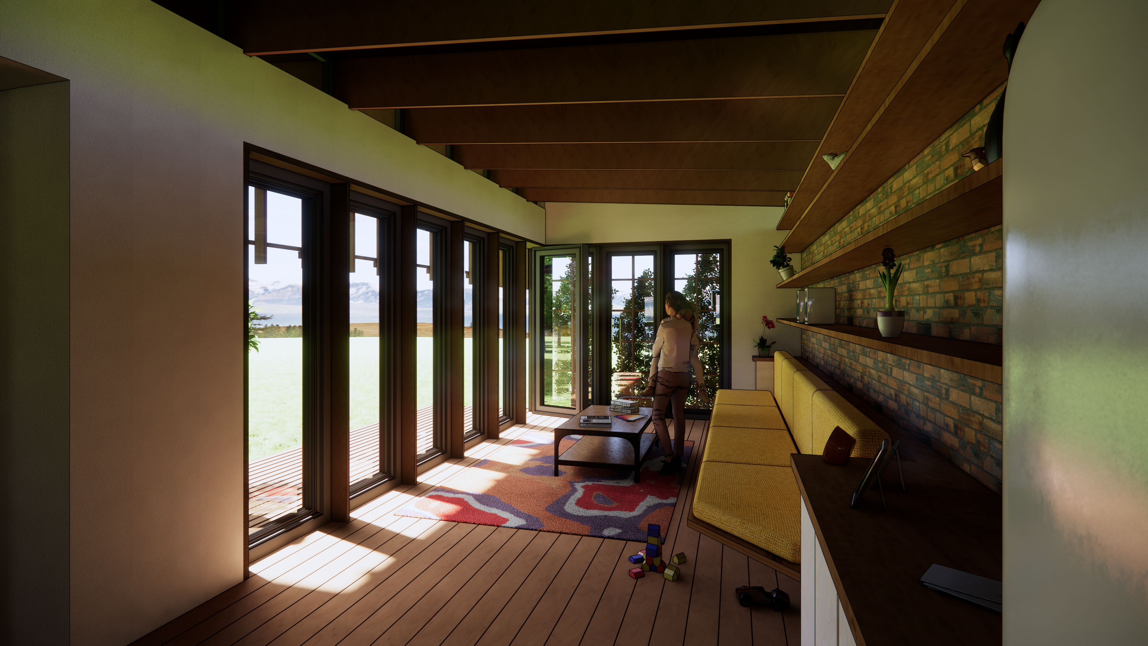 The living room.