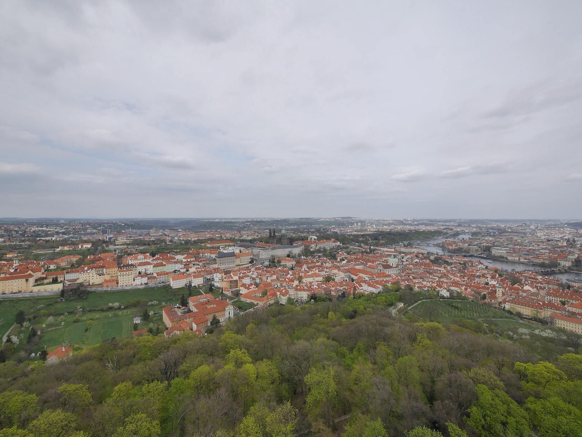 Birds Eye View of Prague from Petrin Hill