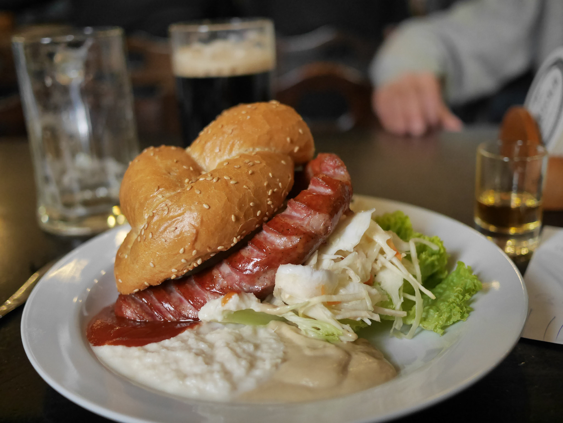 Eating Czech Sausages at "U Fleku"