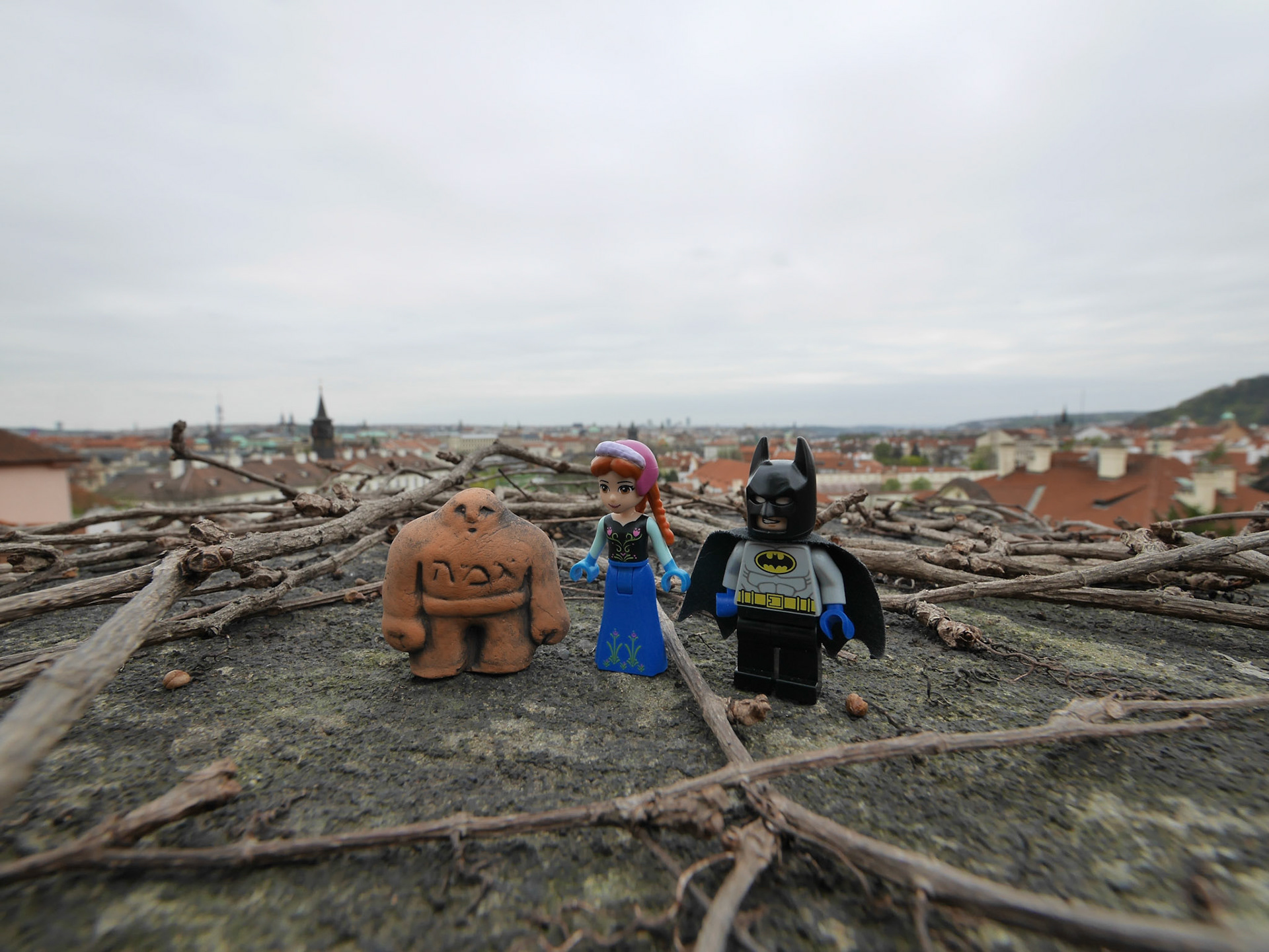 Golem, Lego Batman and Lego Anna Explore Prague's Castle