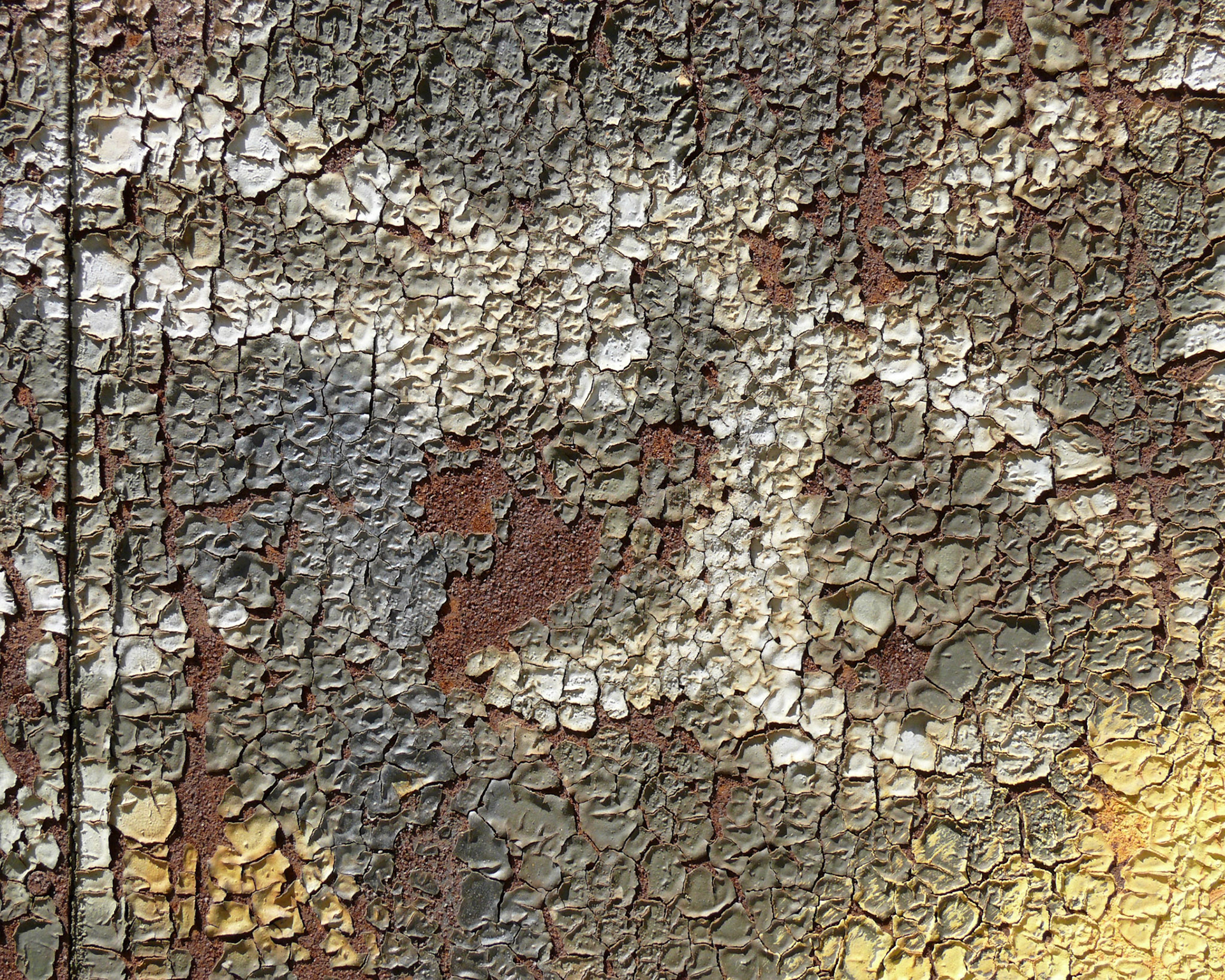 Peeling paint and graffiti