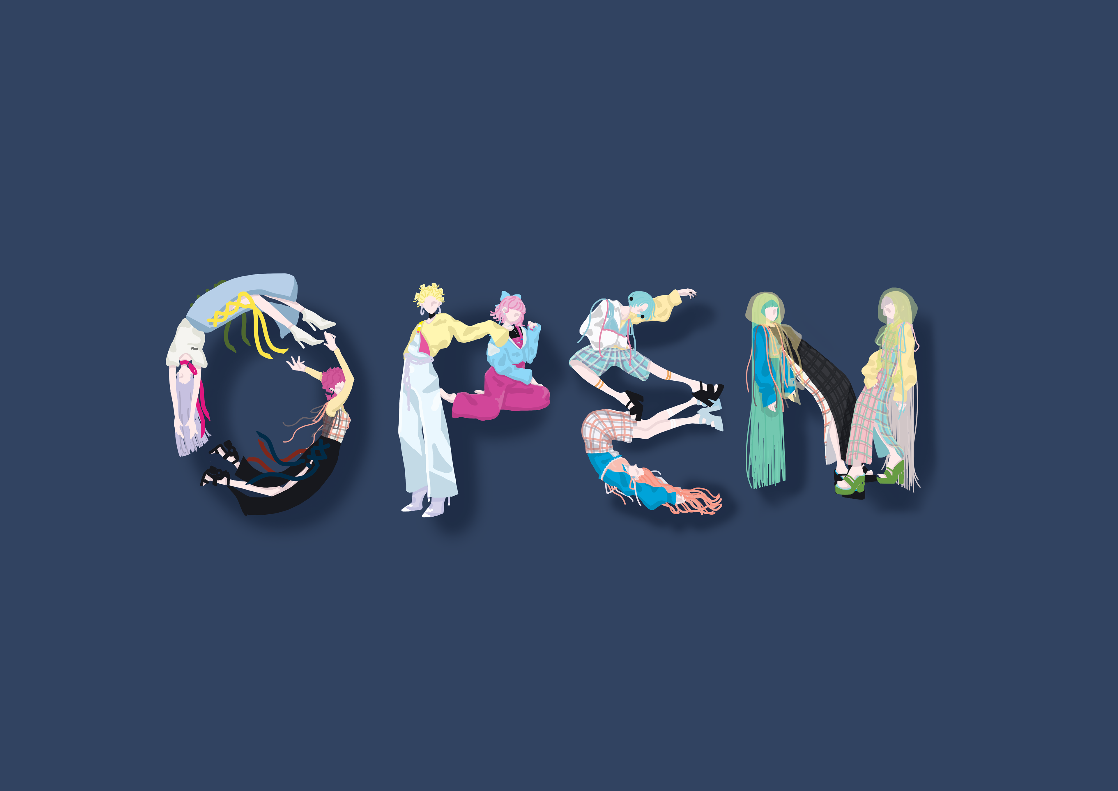 OPEN Sticker Illustration