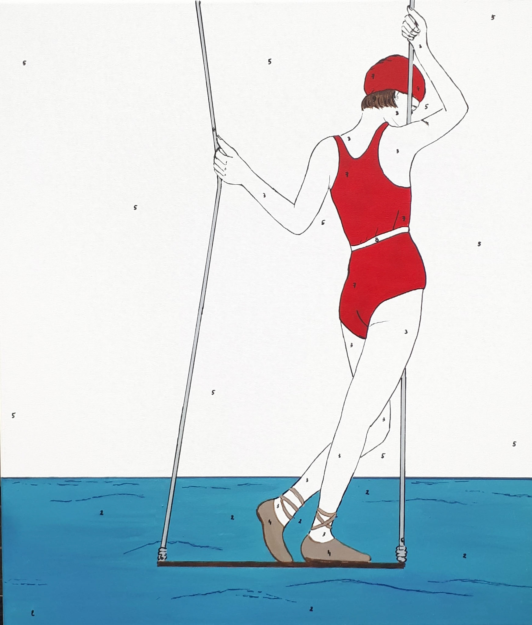 Na huśtawce, 60x70cm