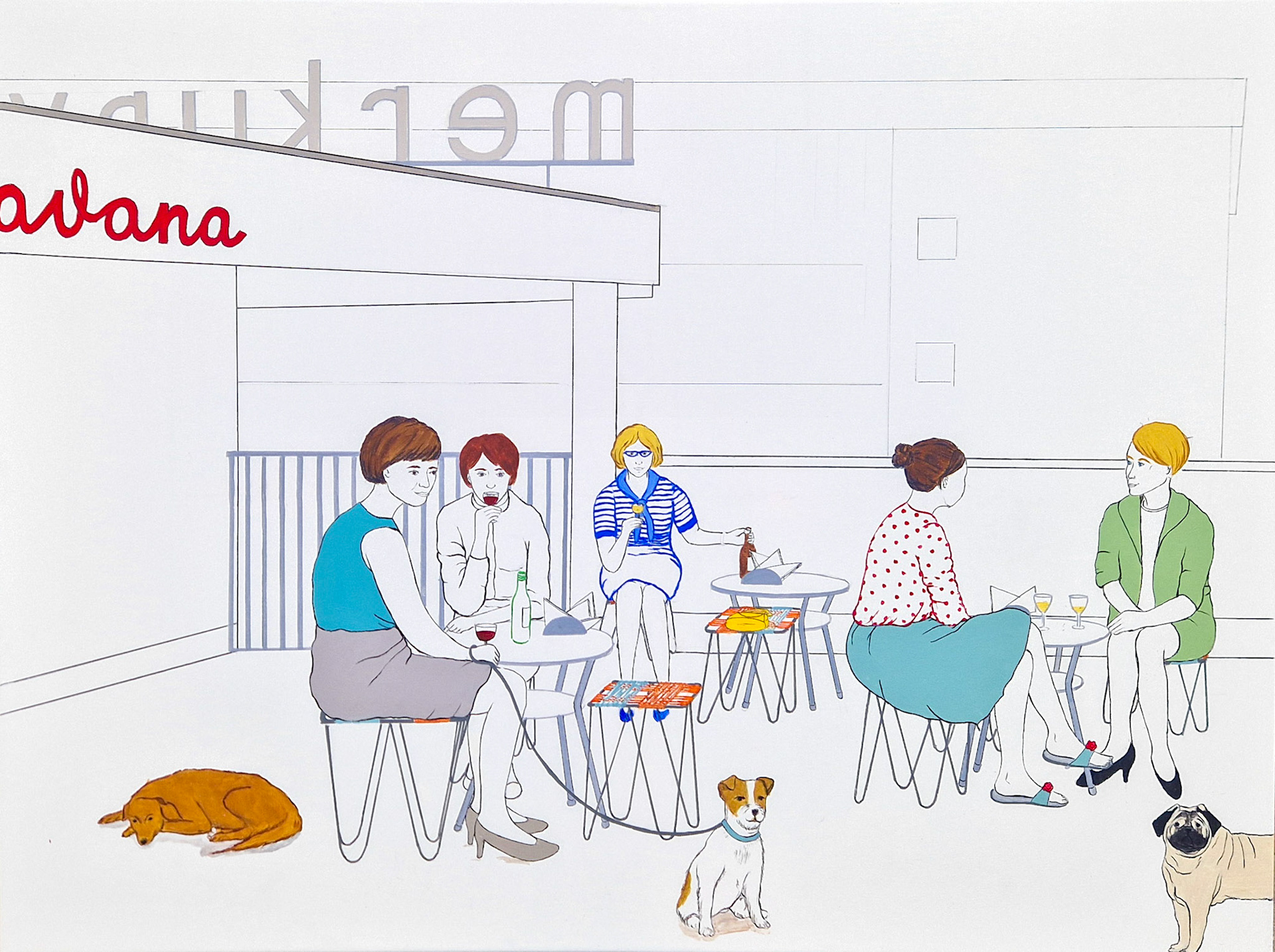Cafe Havana - 120x90 cm (akryl na płótnie)