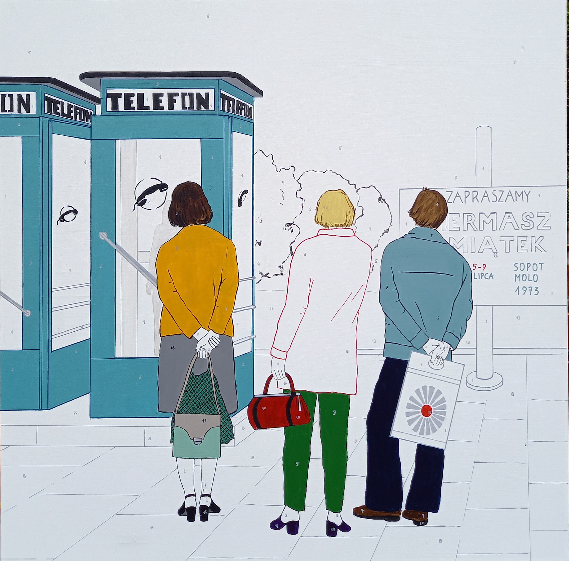 Budki telefoniczne, 100x100cm