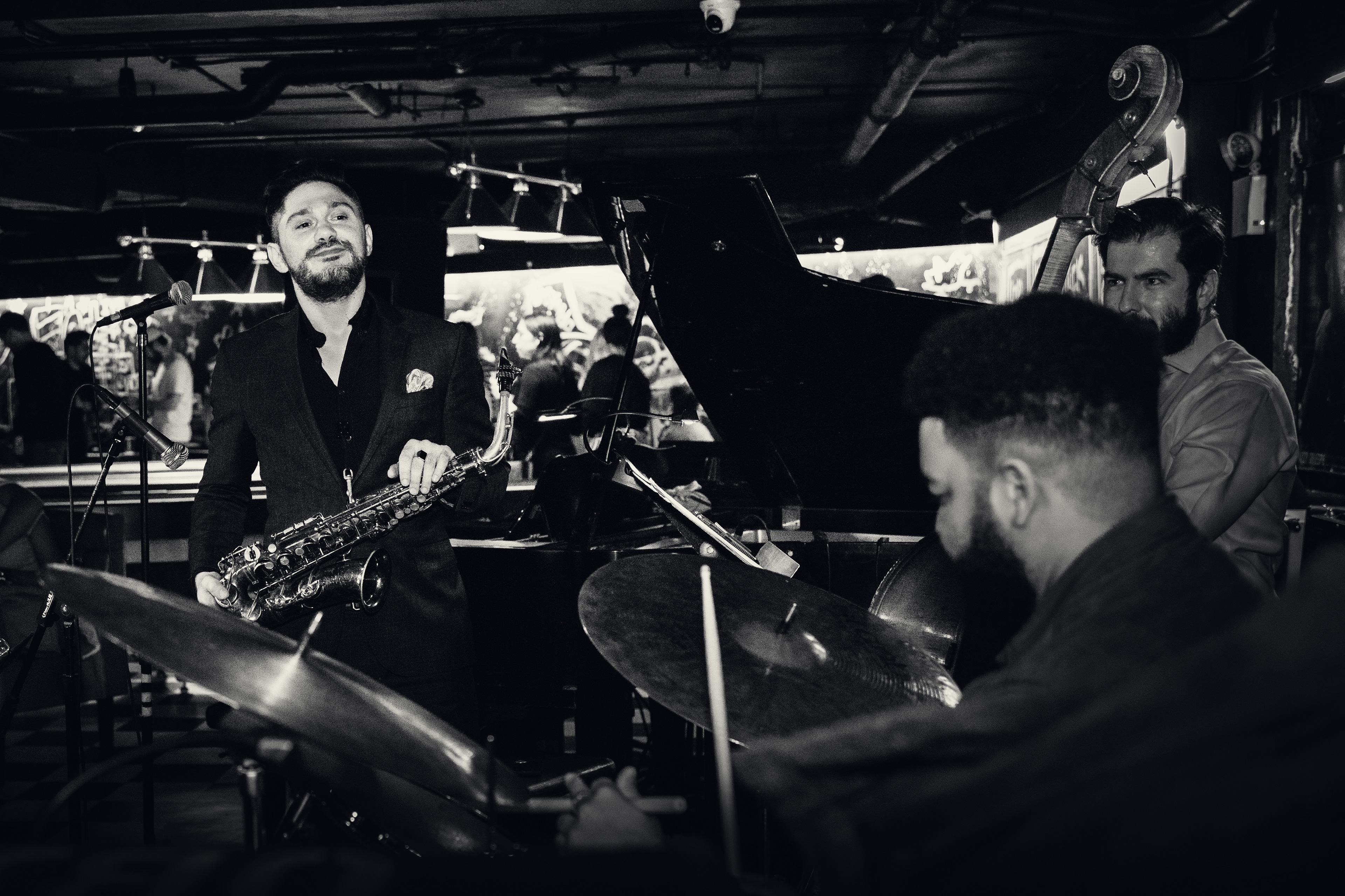 Nick Biello with Kush Abadey and Alex Tremblay