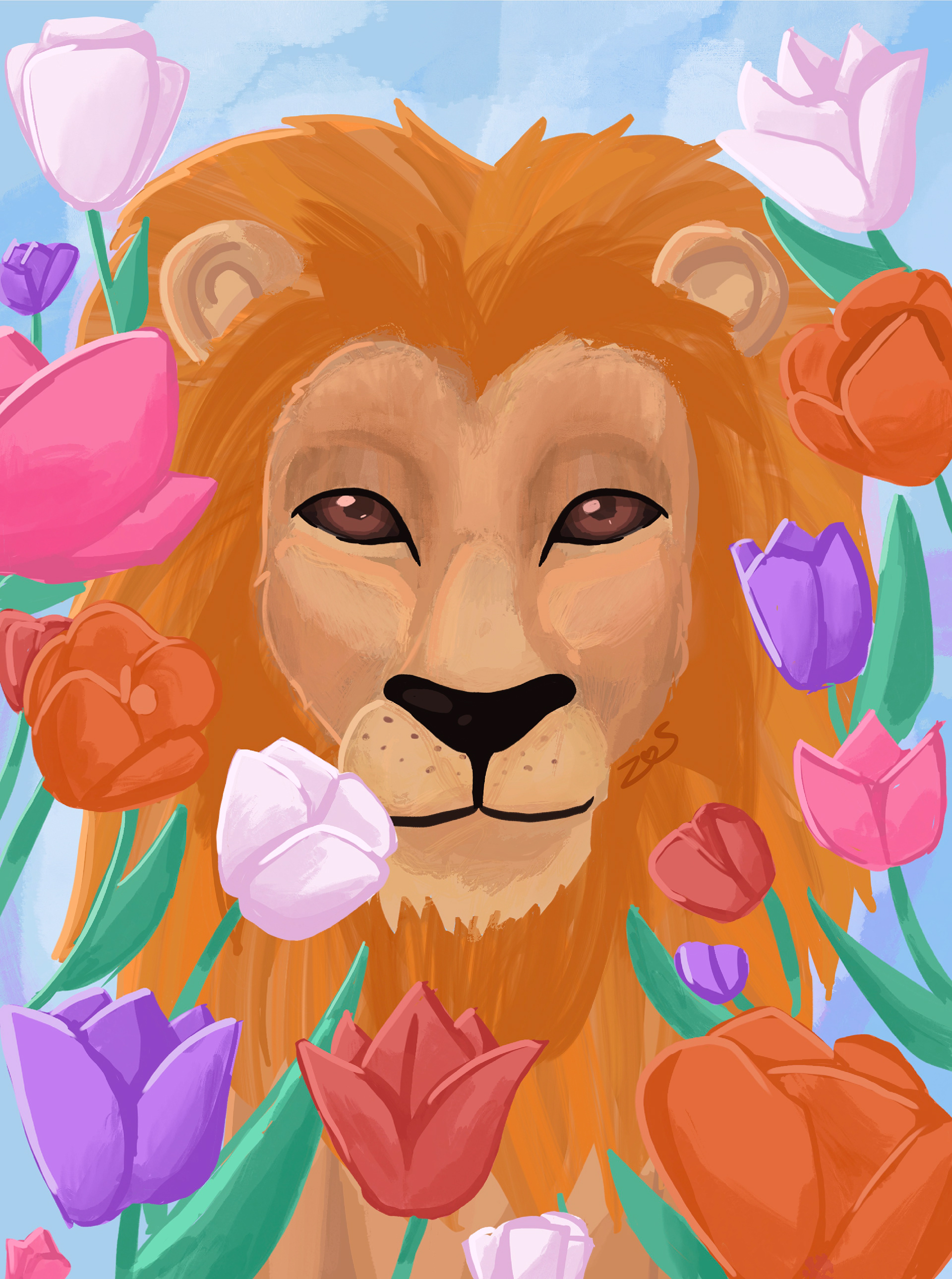 Lion and Tulips - December 2022
