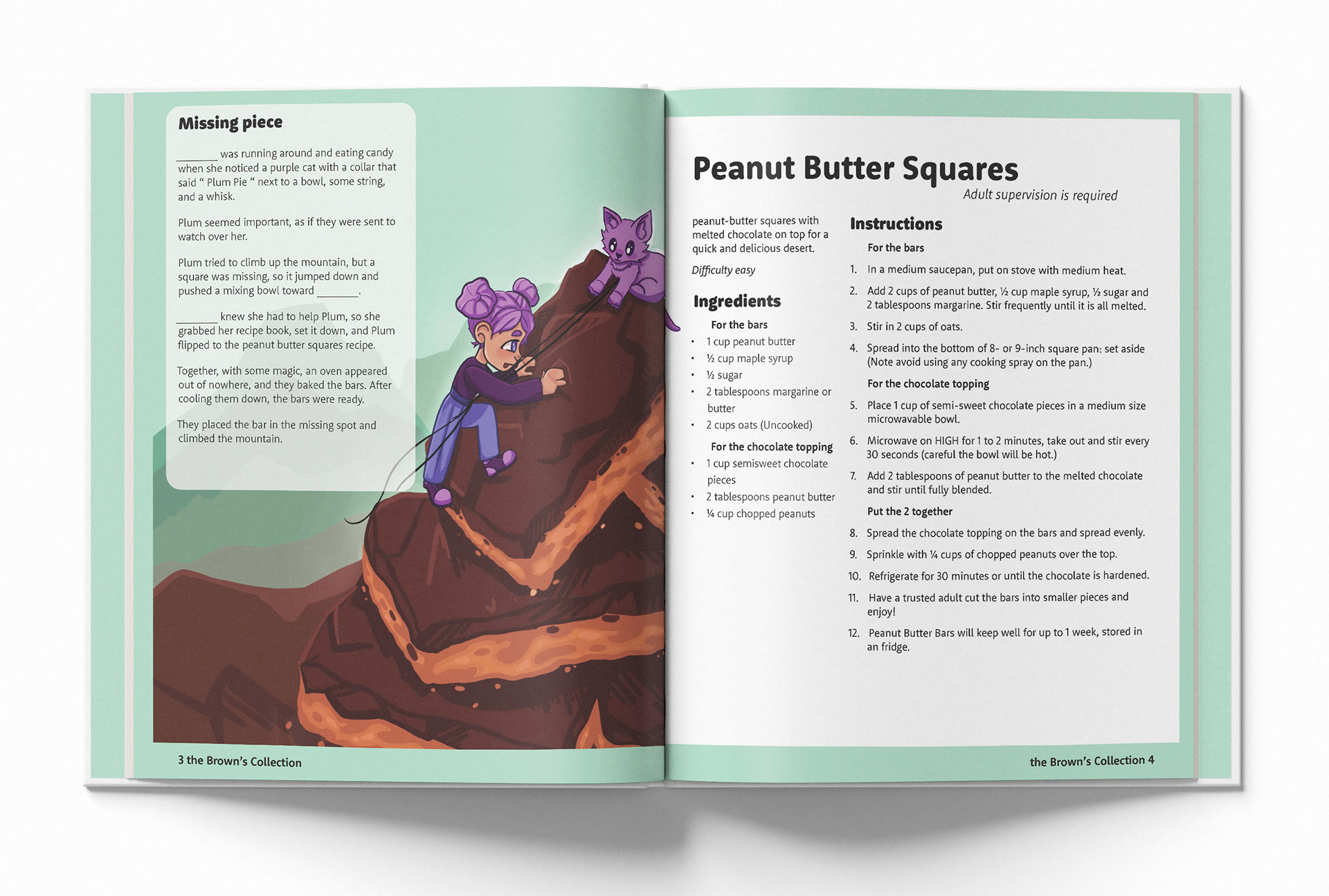 Mockup of the first spread.