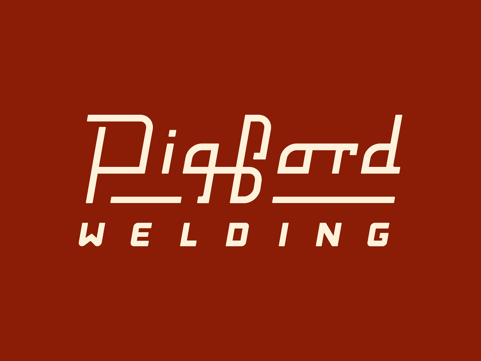 Pigford Welding logo featuring lettering reminiscent of classic automotive logos.