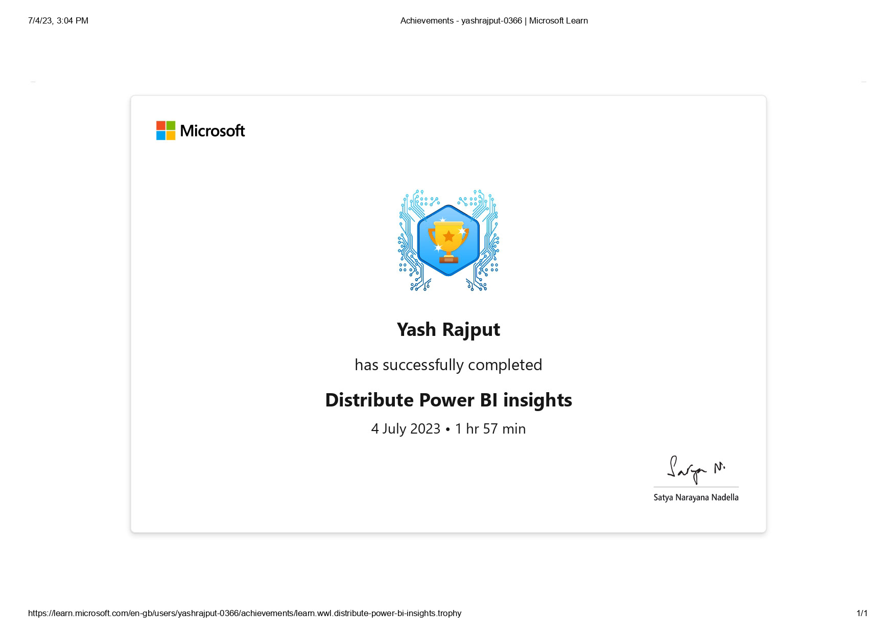 2 hours course on Power BI Insights