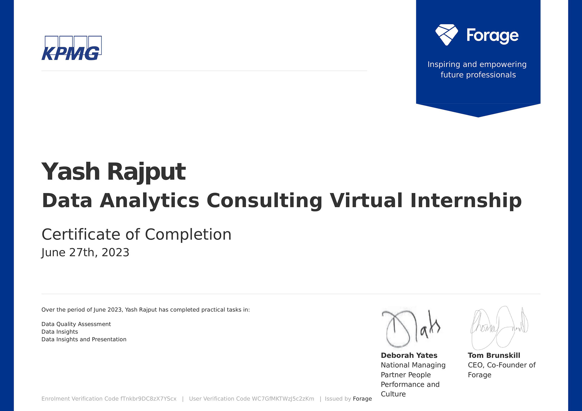 Virtual Experience at KPMG