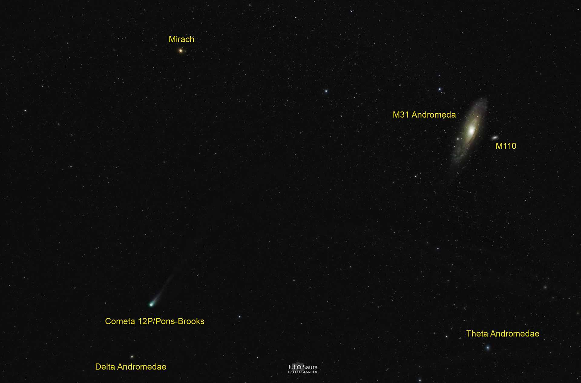 Cometa 12P/Pons-Brooks y Andrómeda