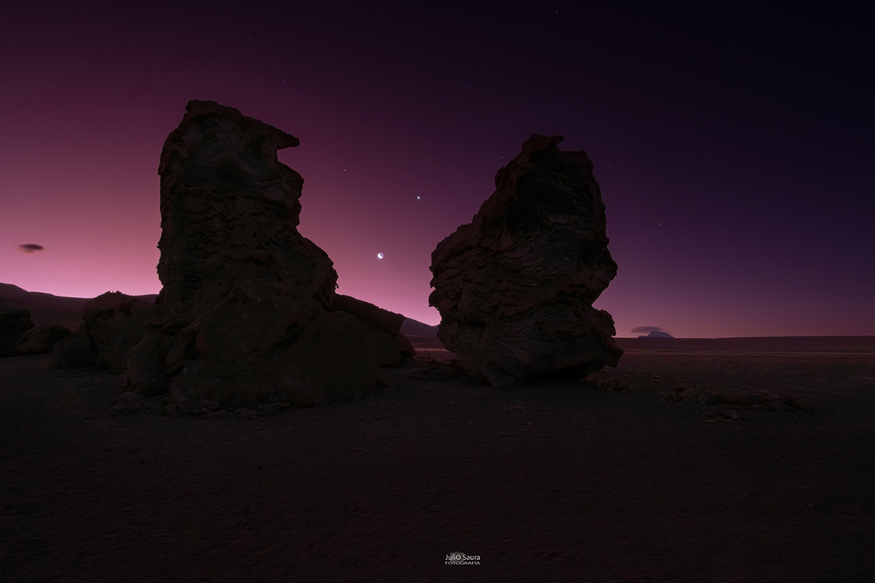 Monjes de La Pacana. Luna y Venus