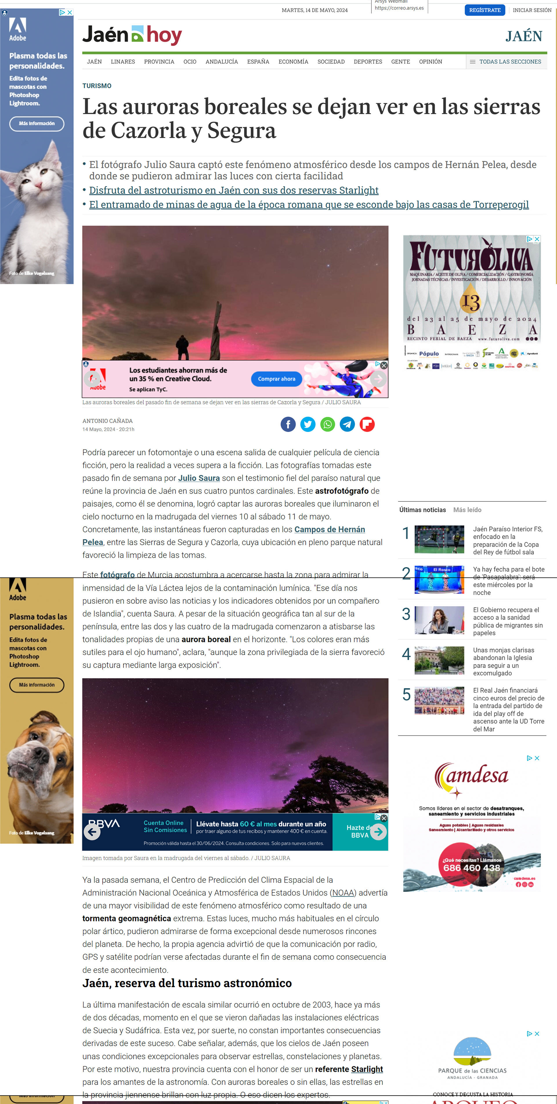 En los periódicos de Jaén