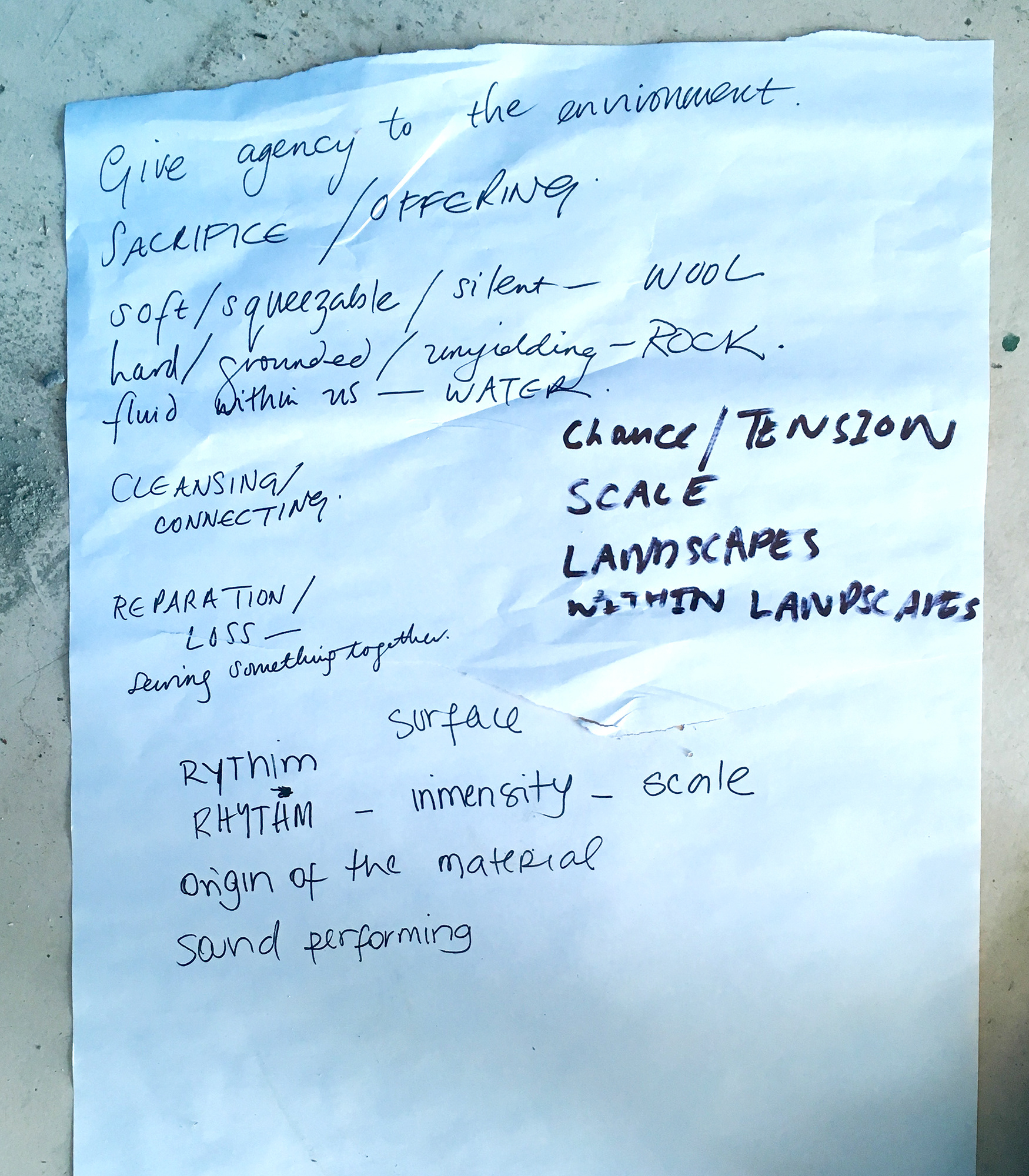 Collaborative writing from Michael Taiwo's workshop / Copyright © Christopher Pearson 2019