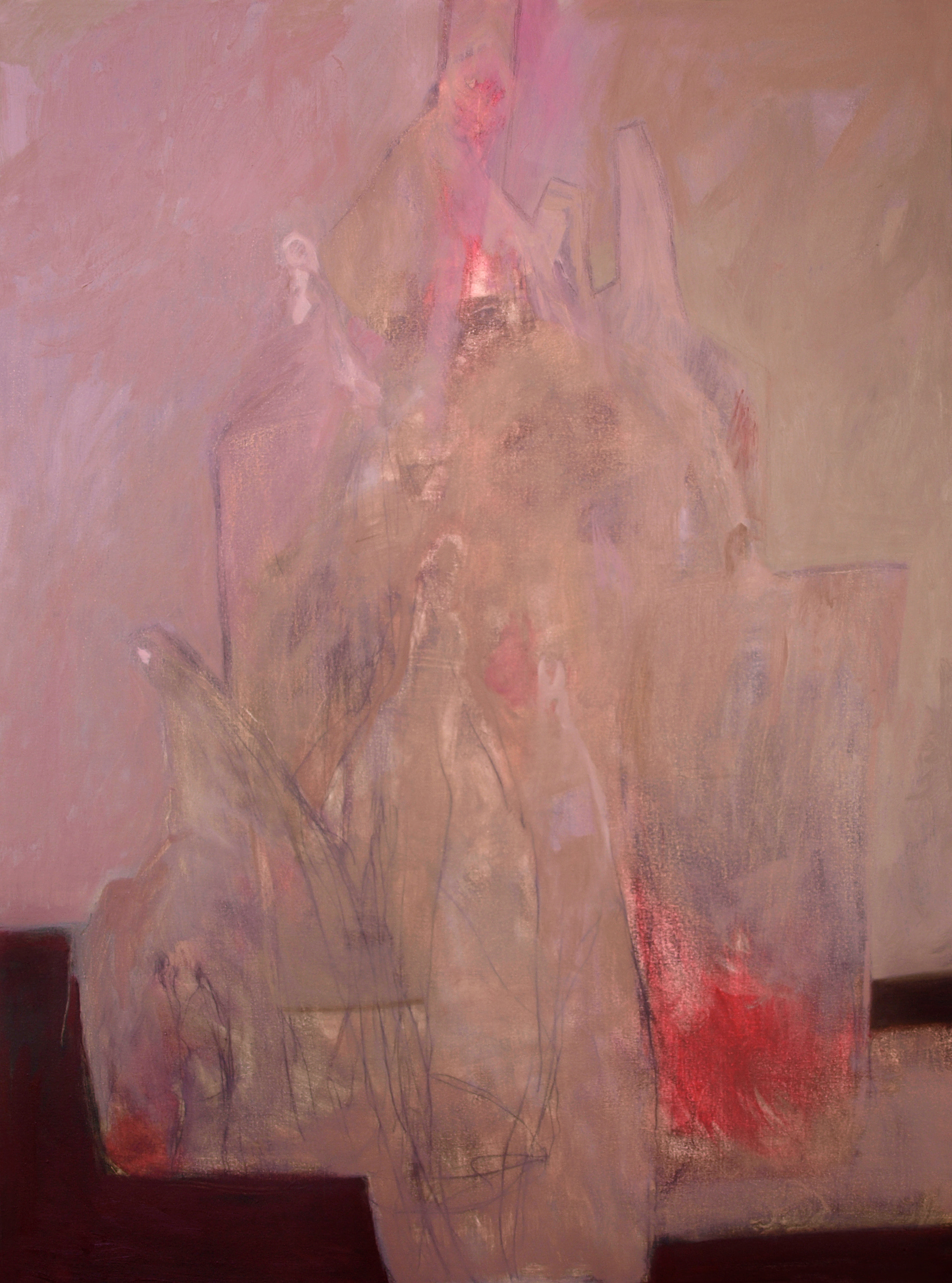 a bottle and few talks (9) mixed media on canvas  100 x 80 cm  2011