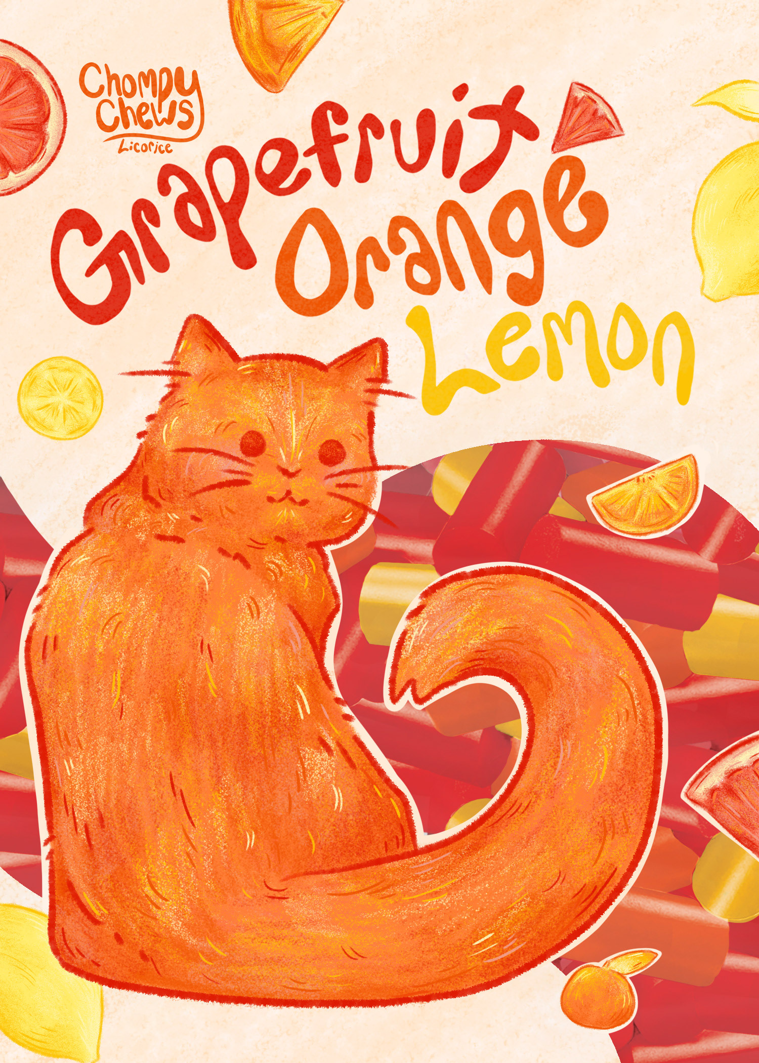 Citrus Cat Mascot Licorice