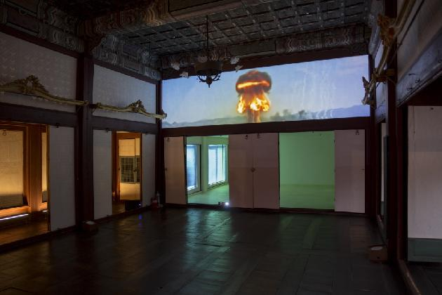 Insomnia & Hanabi - Nowhere in Somewhere Series, 2017. 6 channel video installation, variable size. nstallation view at Deoksugung, Seoul, Korea. Photography courtesy of National Museum of Modern and Contemporary Art.