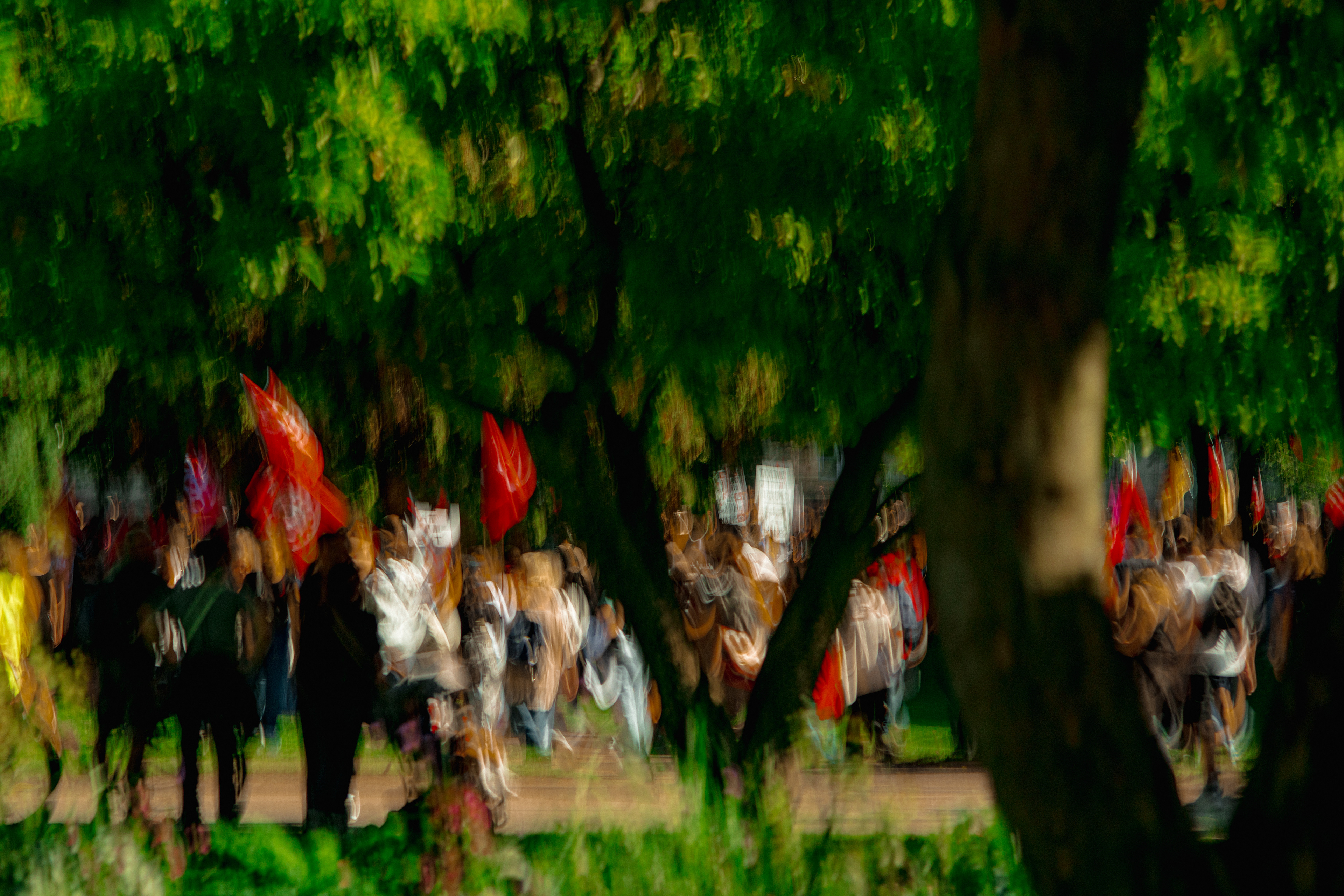 Manif rouge.