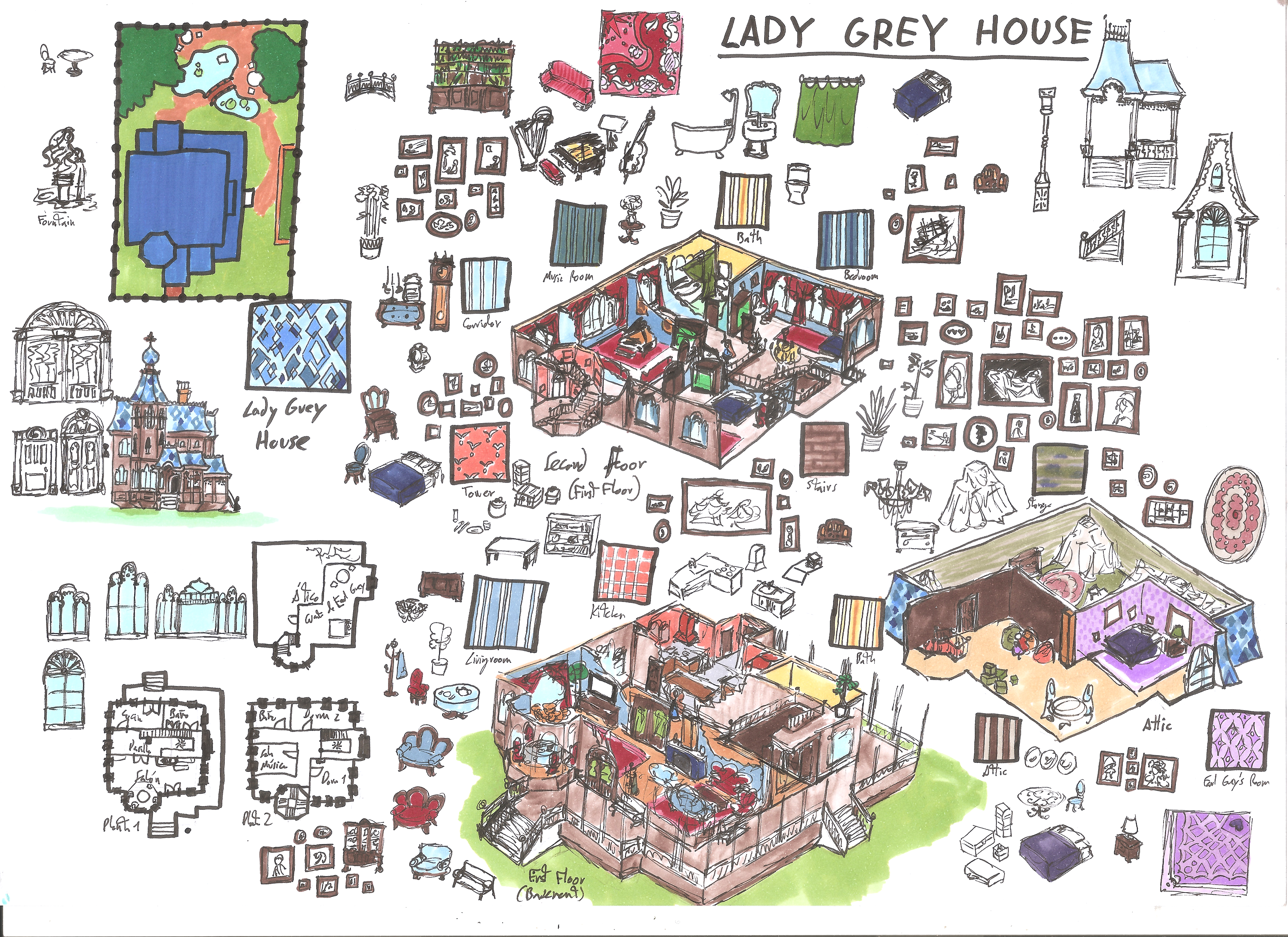 Lady Grey's House concept and quick prop design