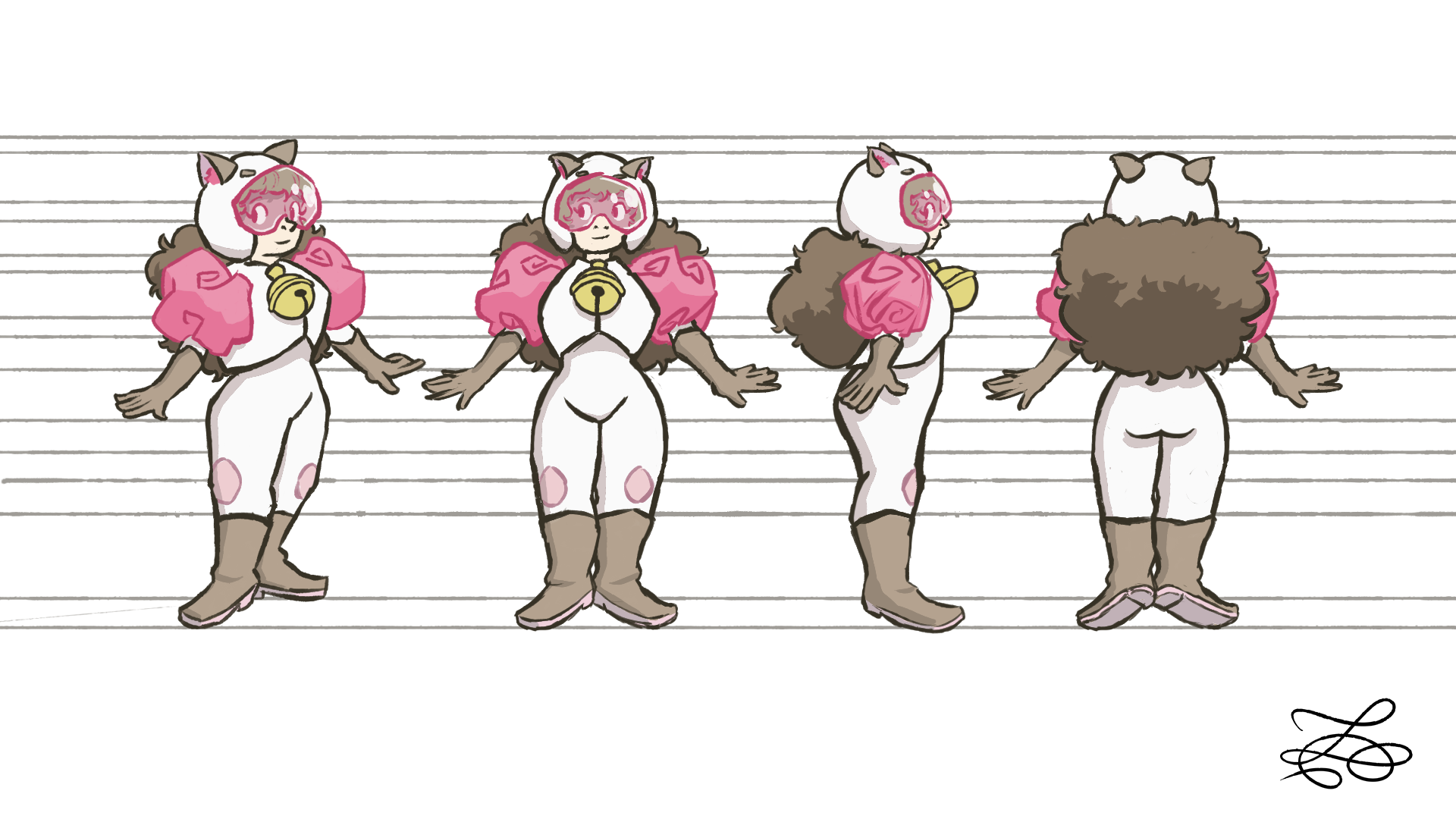 Bee, character turnaround for Bee & Puppycat Reanimated