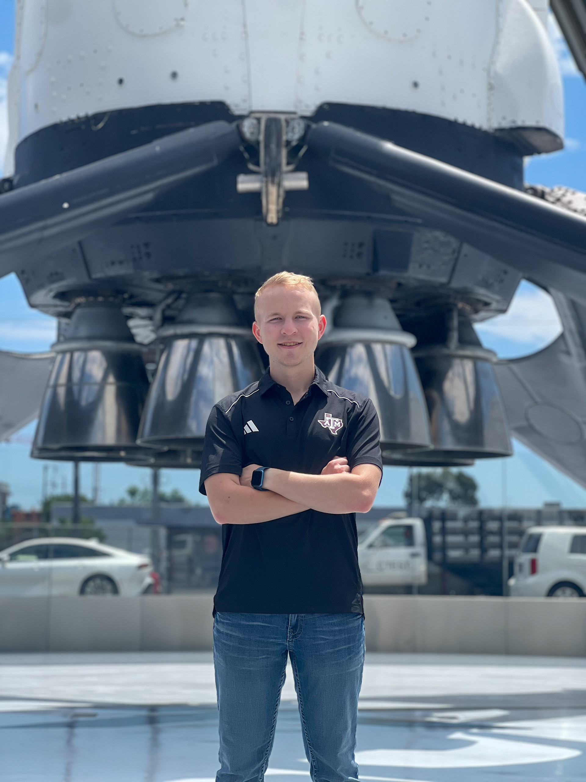 Me and 9 Merlin 1-D Engines