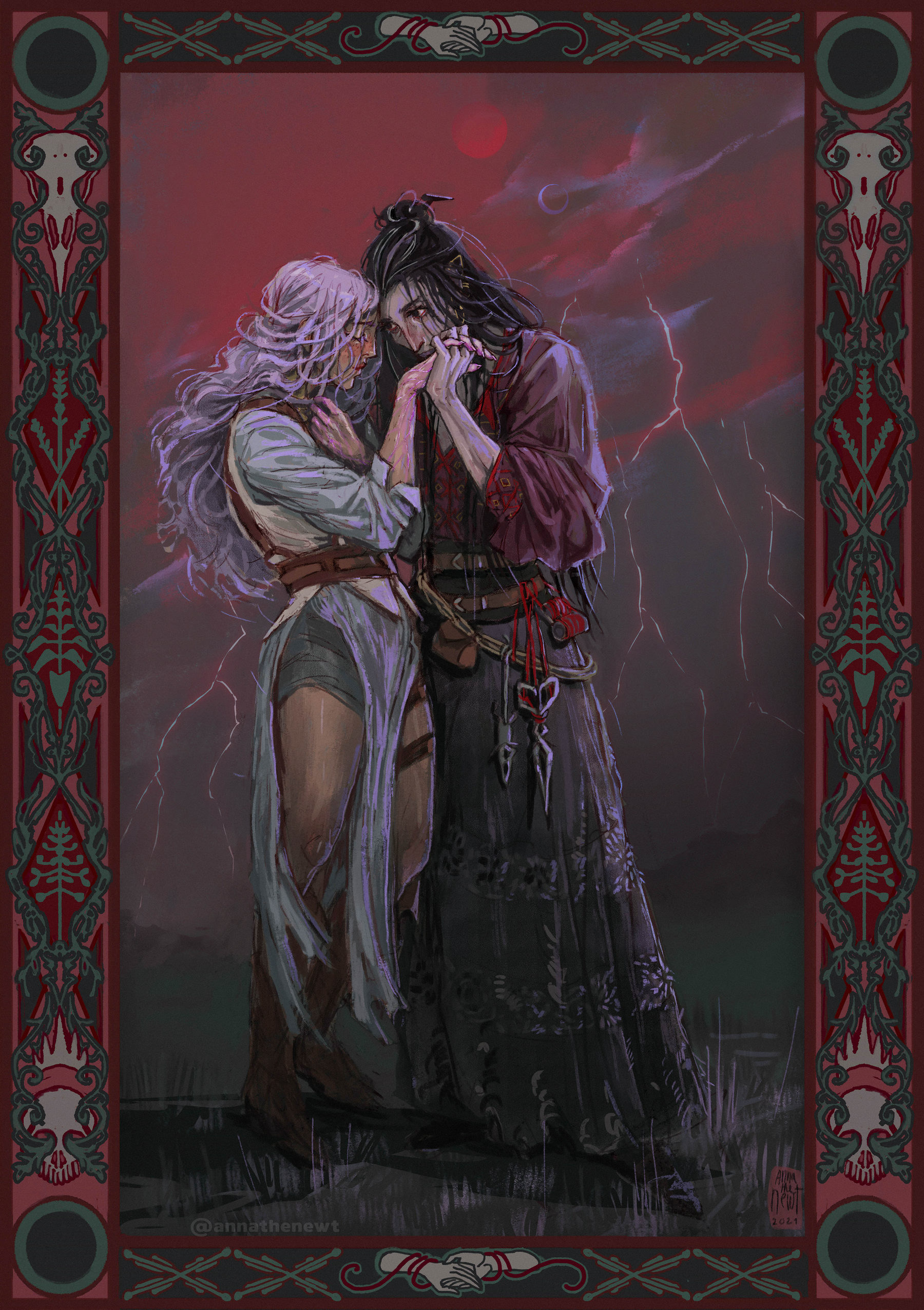Red Side of the Moon - laudna & Imogen fan art (Critical Role)