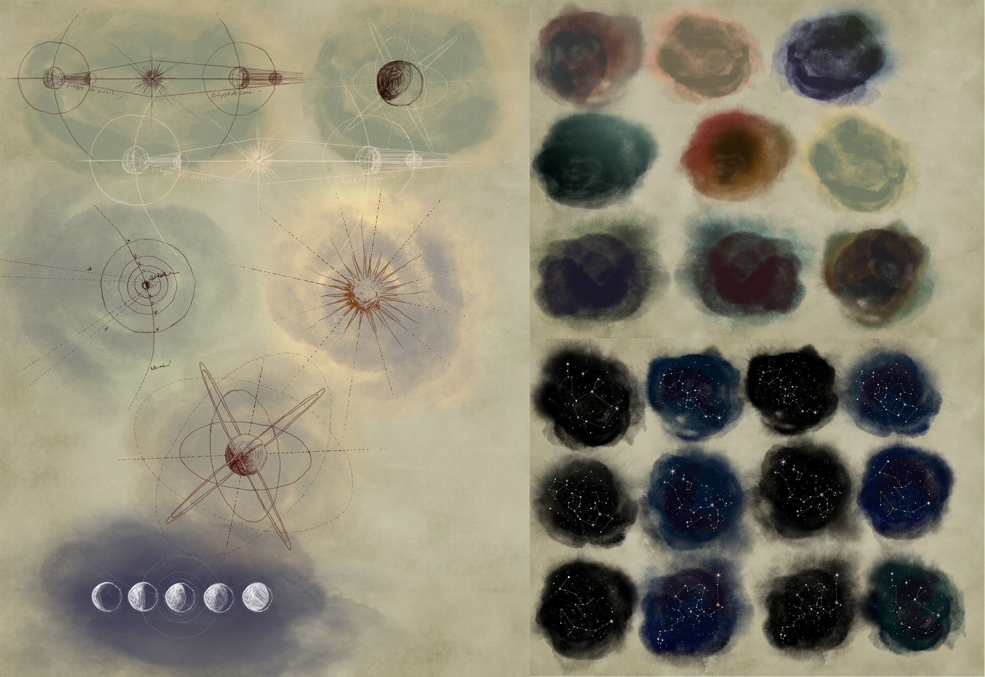Ink and texture for use in margins and as a page background