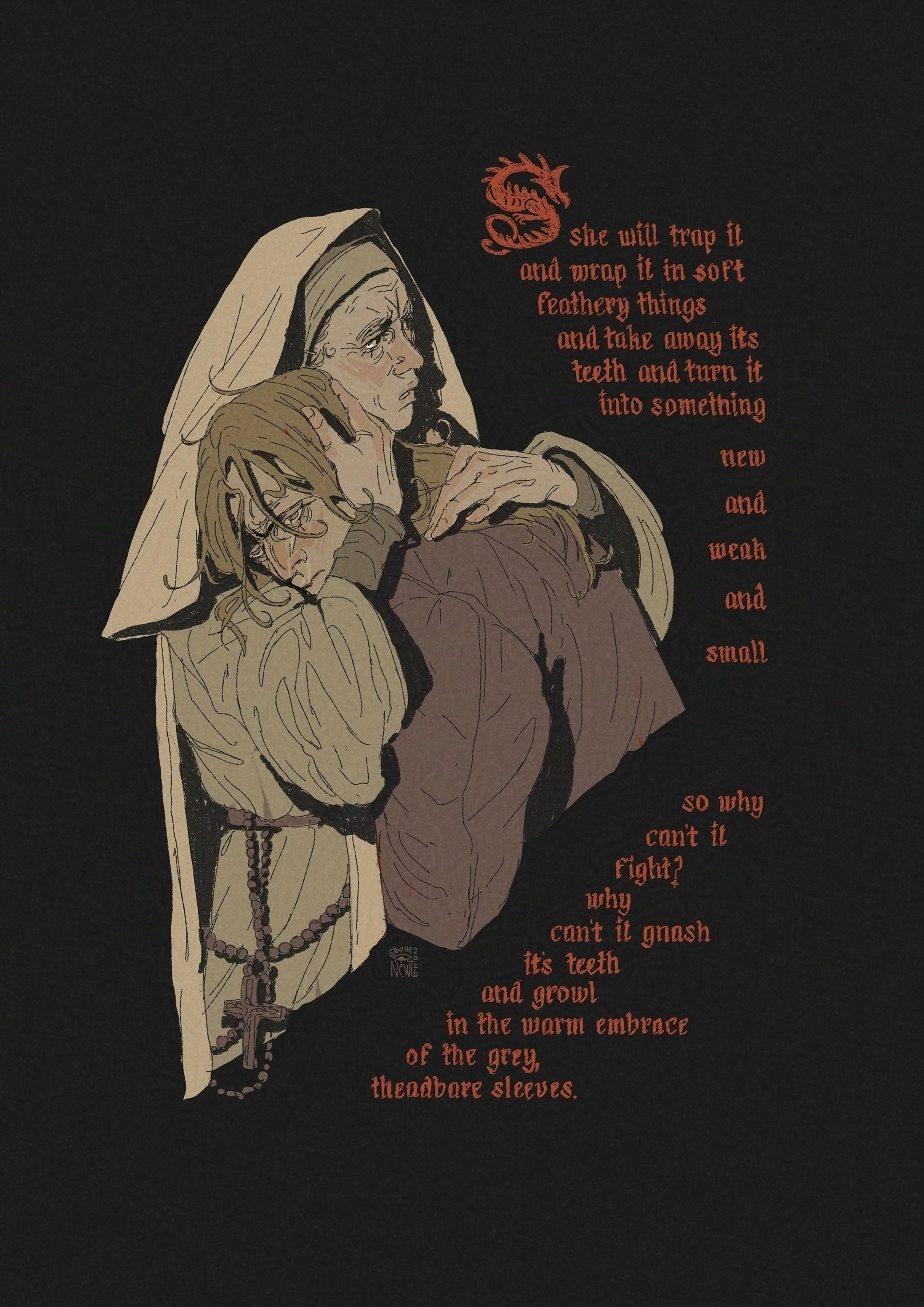 Personal Work (OC: Nikola Graves x Sister Catherine @mossborn) 2025