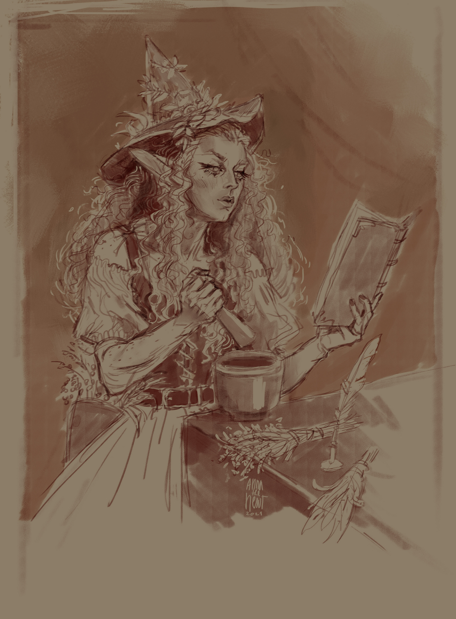 Sketch of Ginni Di's original character