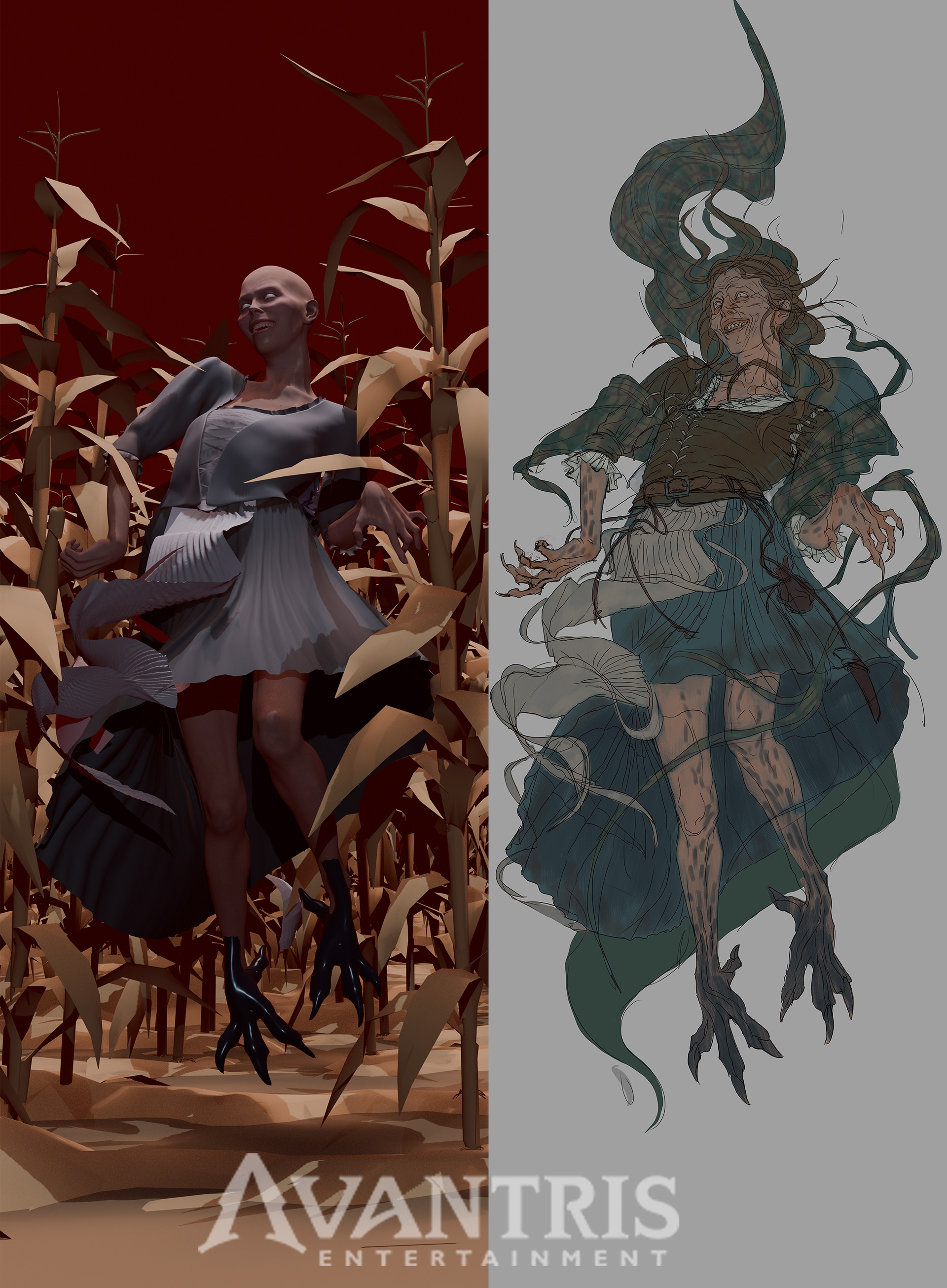 rough 3D reference and lineart for AD check-in