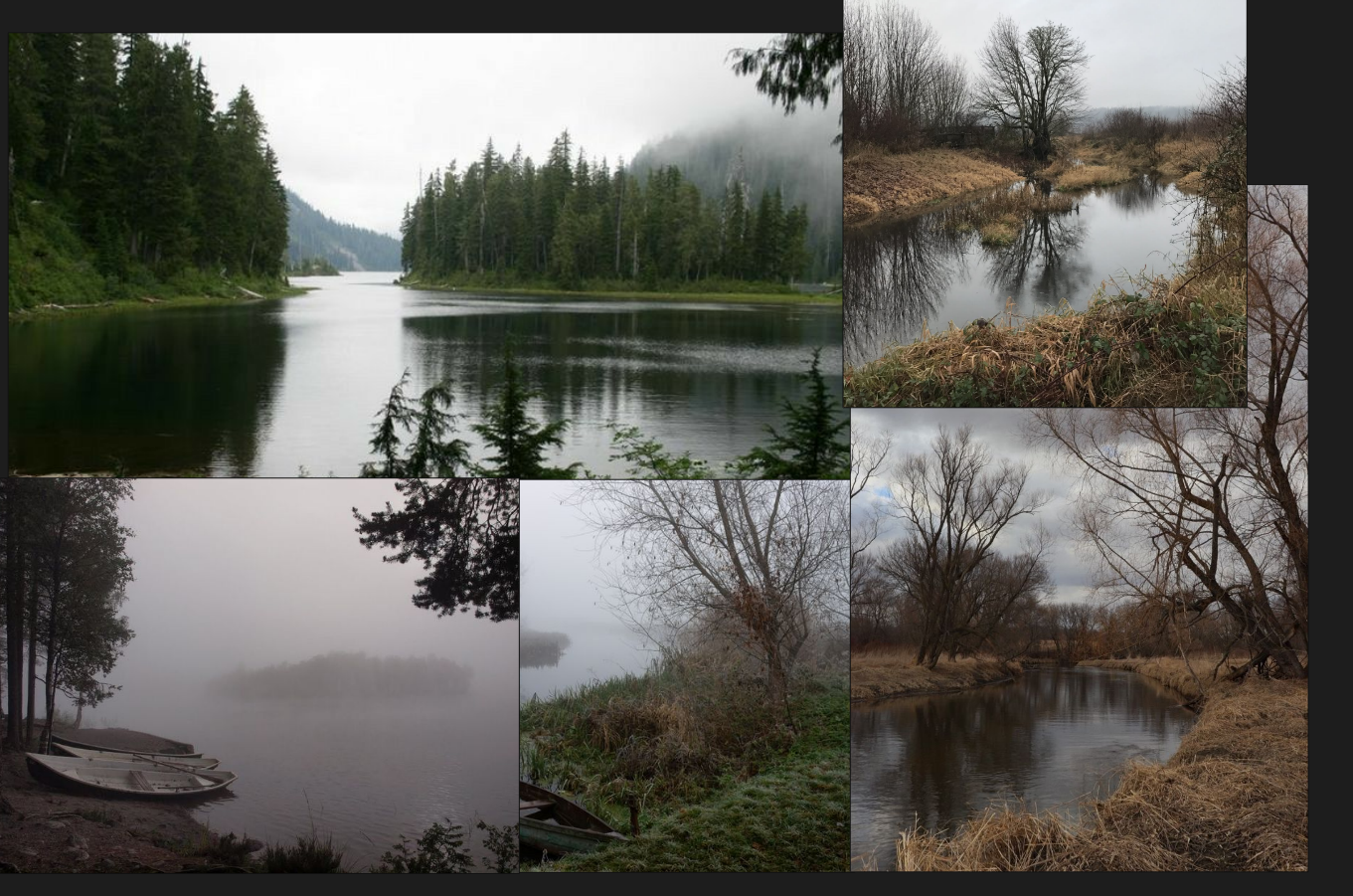Brief: A dark lake that is heavy with threat and mysery. An evening or nightime scene. Perhaps there are remains of a shipwreck or the hint of a large creature surfacing.