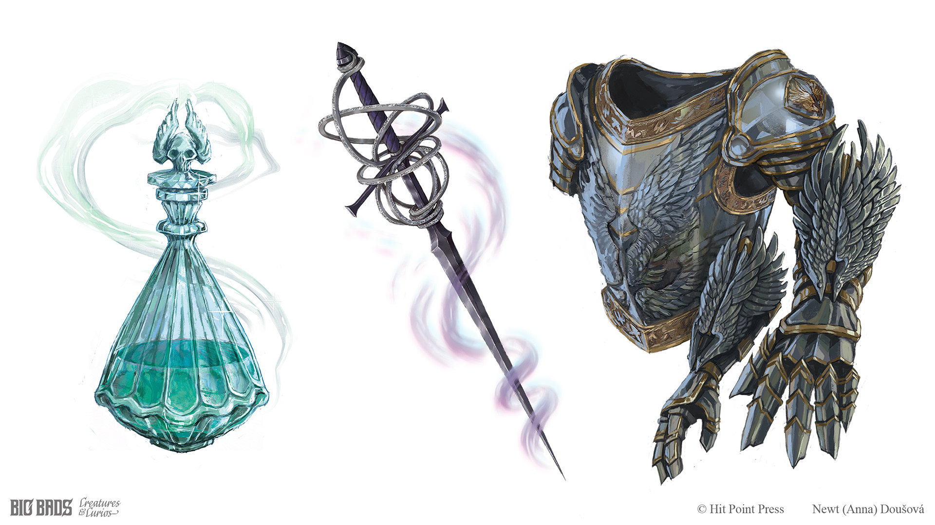 Draught of Deathcure, Sharpened Wit, Sky Sentry's Armor