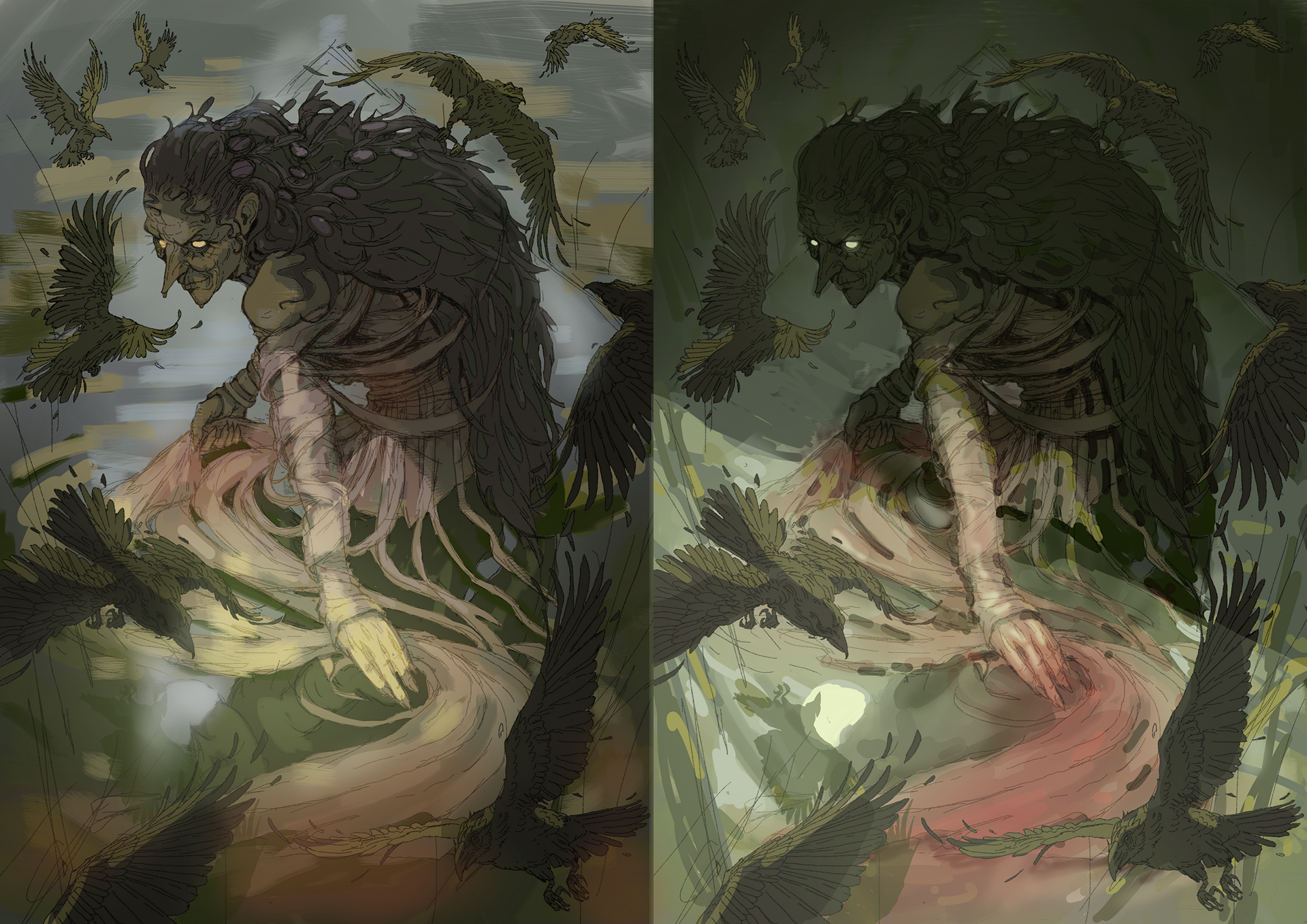 colour mock-ups to check direction and print options with AD