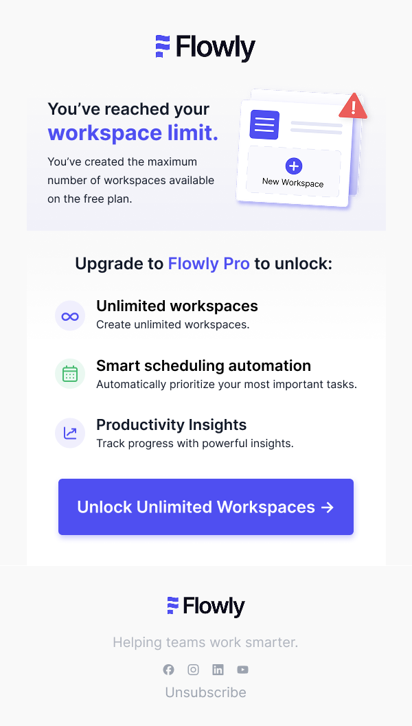Email 1 — Limit Reached Notification